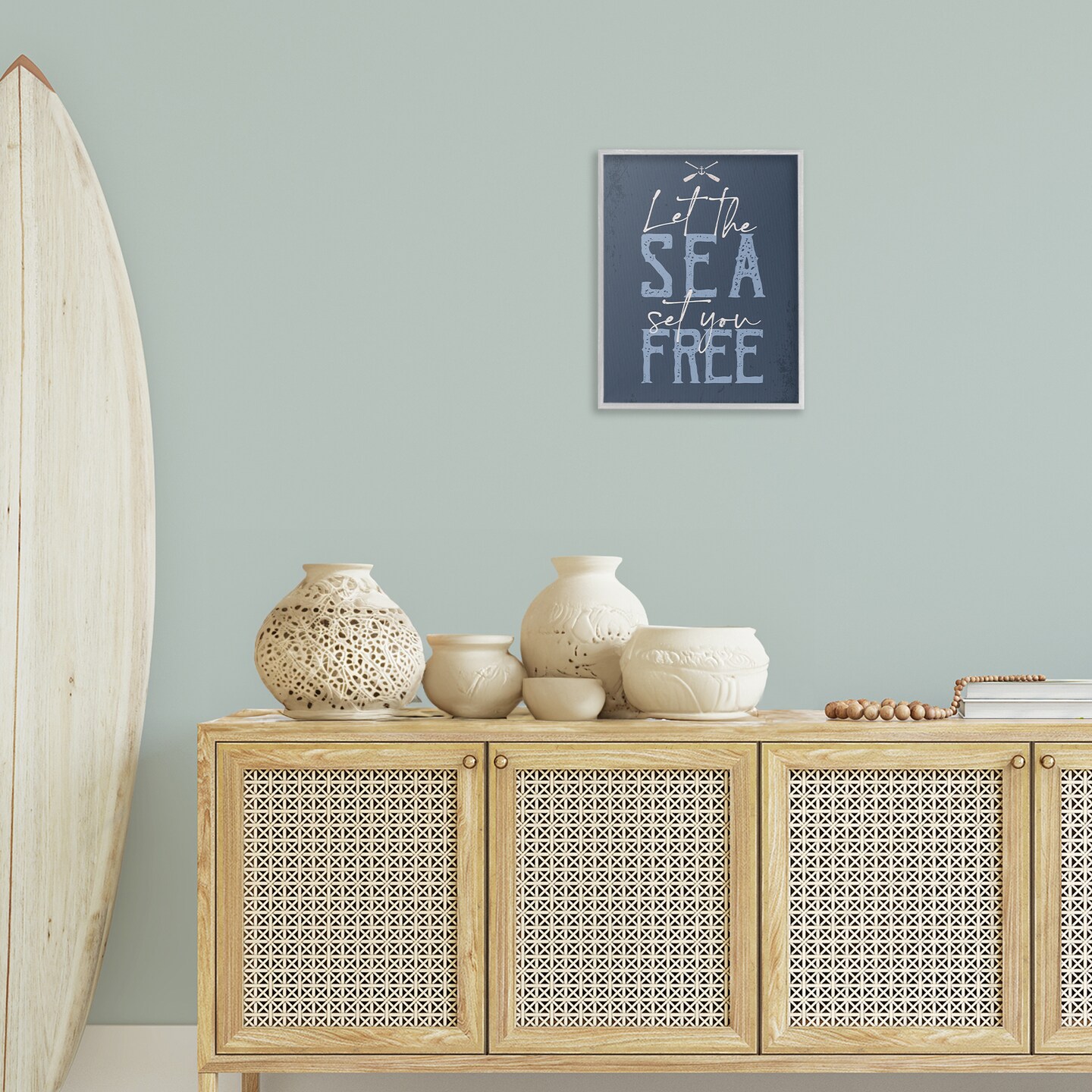 Stupell Industries Sea Set You Free Framed Giclee Wall Art Design by Angela Nickeas