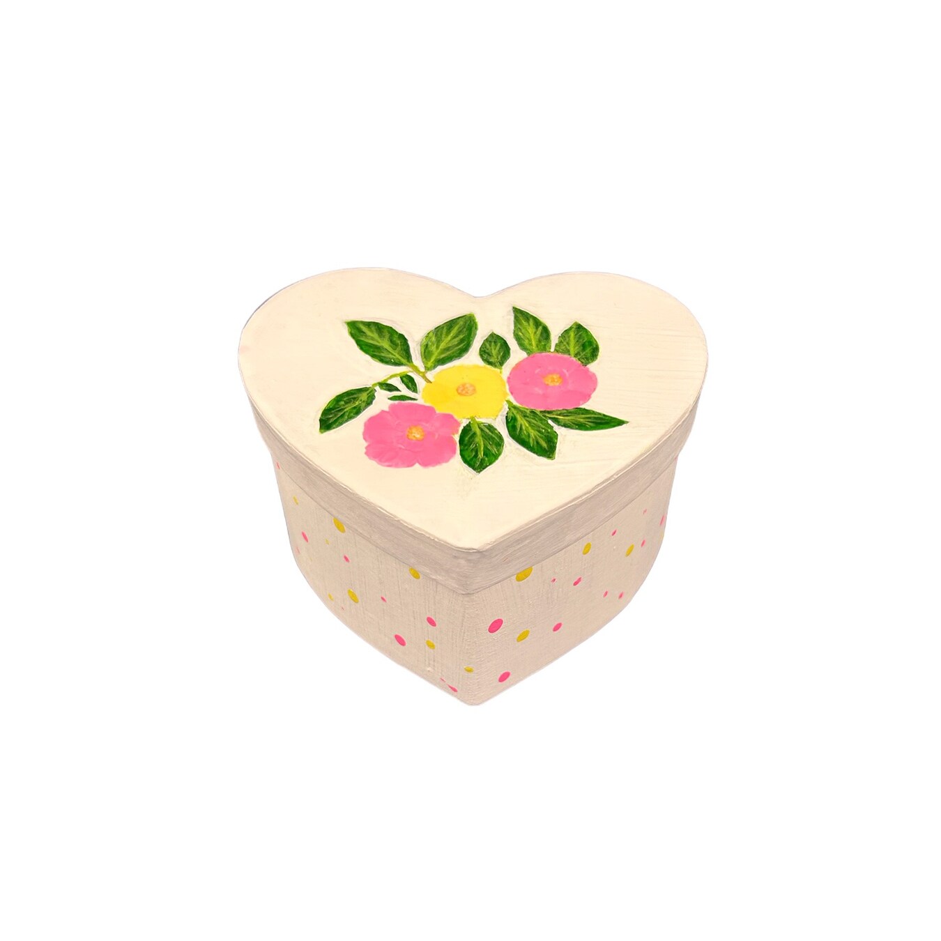 Heart Box with Rose Embossed Lid