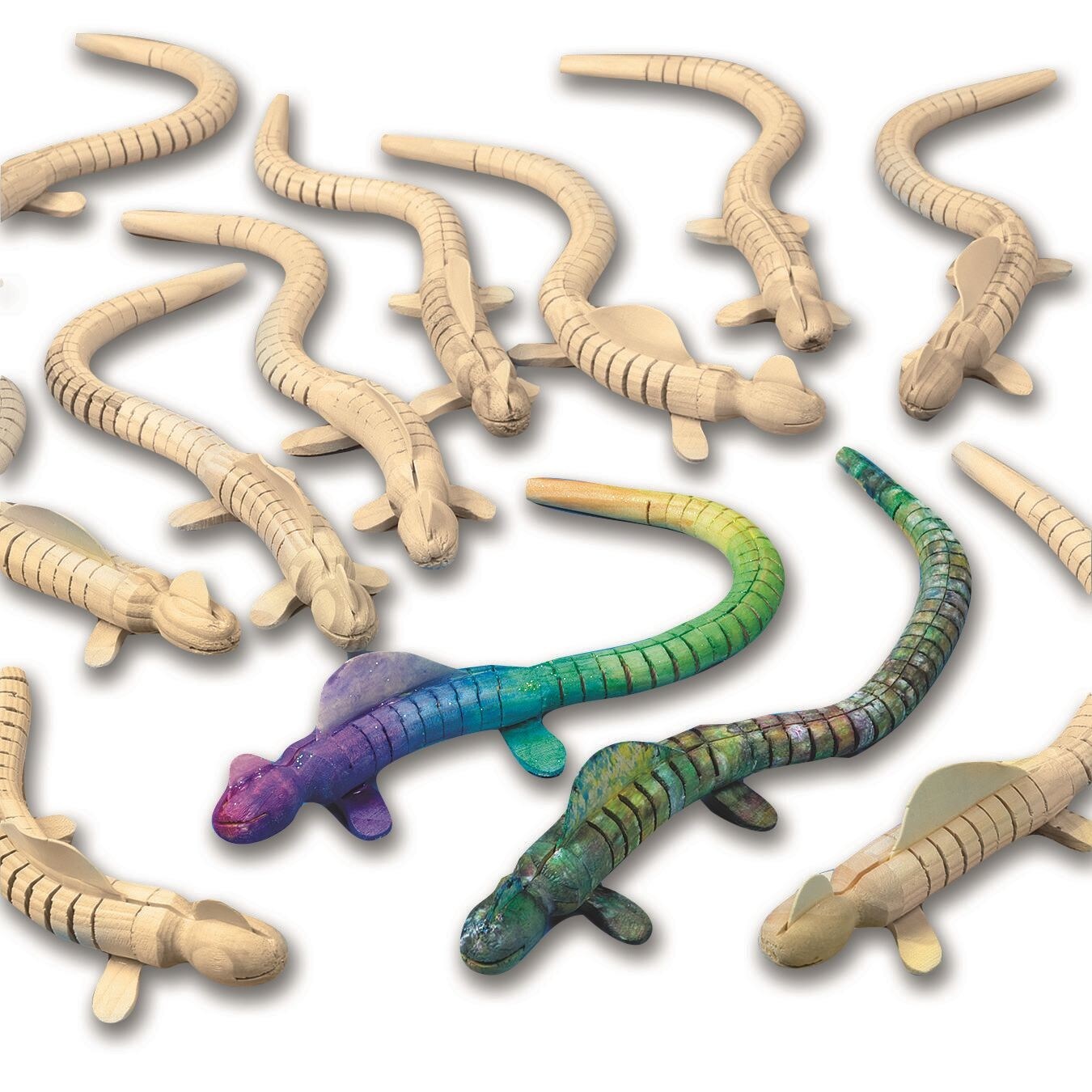 Flexible Wood Lizards (Pack of 12)