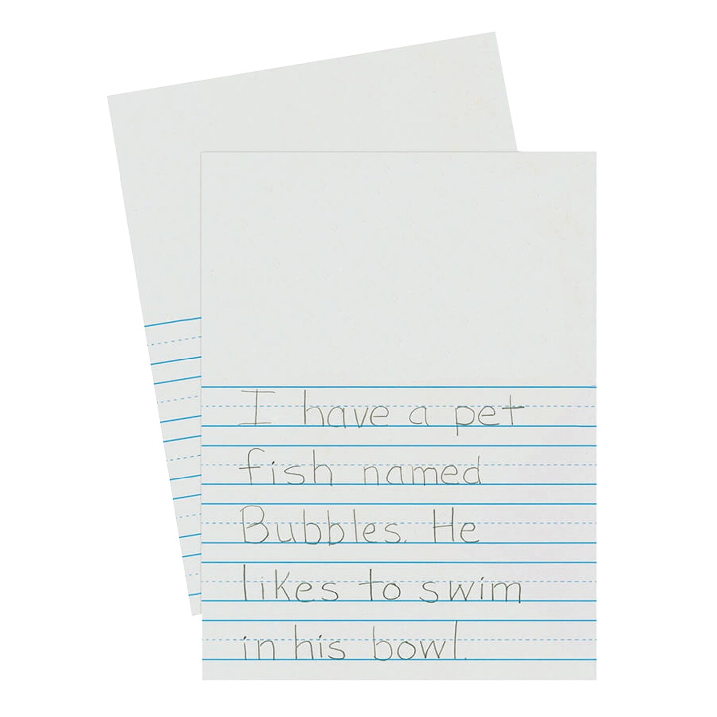 Newsprint Handwriting Paper, Picture Story, 7/8&#x22; x 7/16&#x22; x 7/16&#x22; Ruled Short, 9&#x22; x 12&#x22;, 500 Sheets