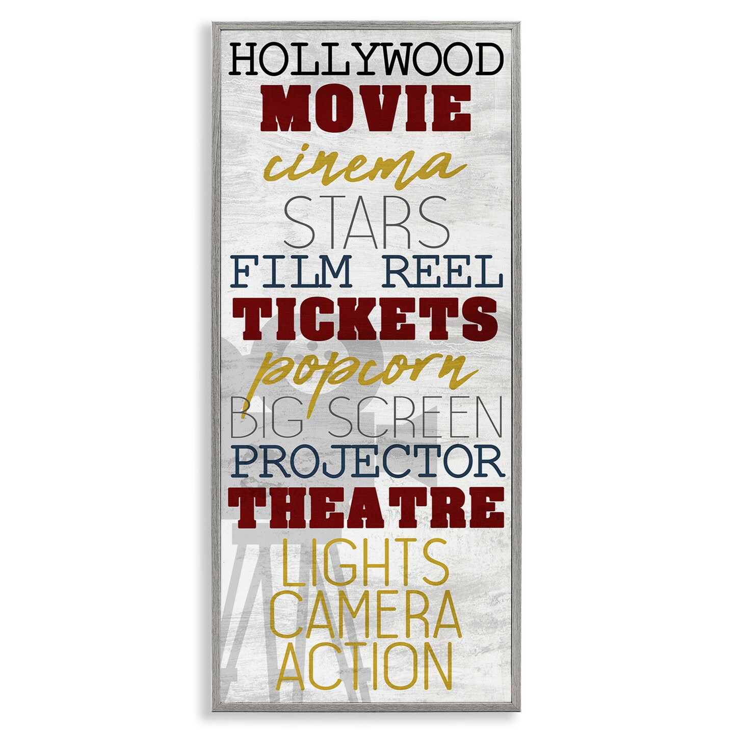 Stupell Industries Vintage Cinema Projector Phrases Framed Giclee Art