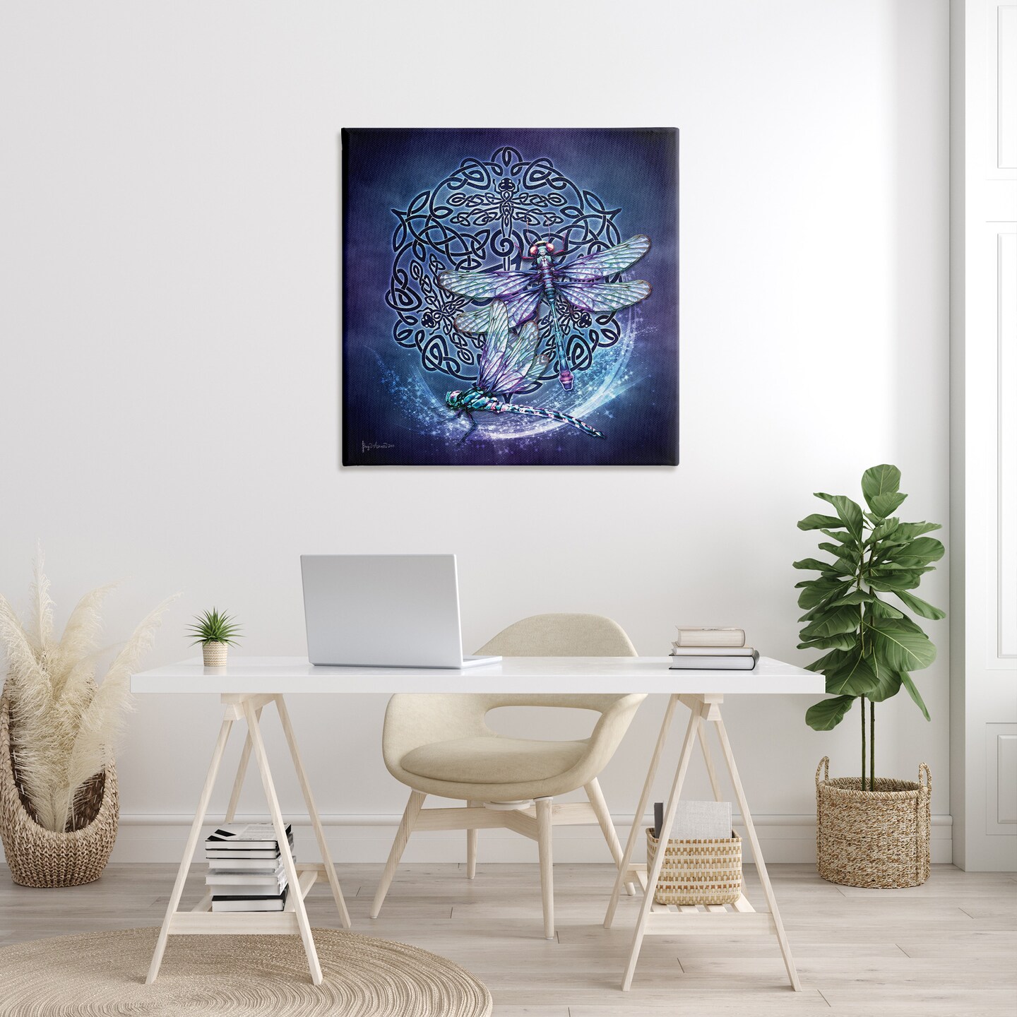 Stupell Industries Dragonfly &#x26; Celtic Knot Canvas Wall Art