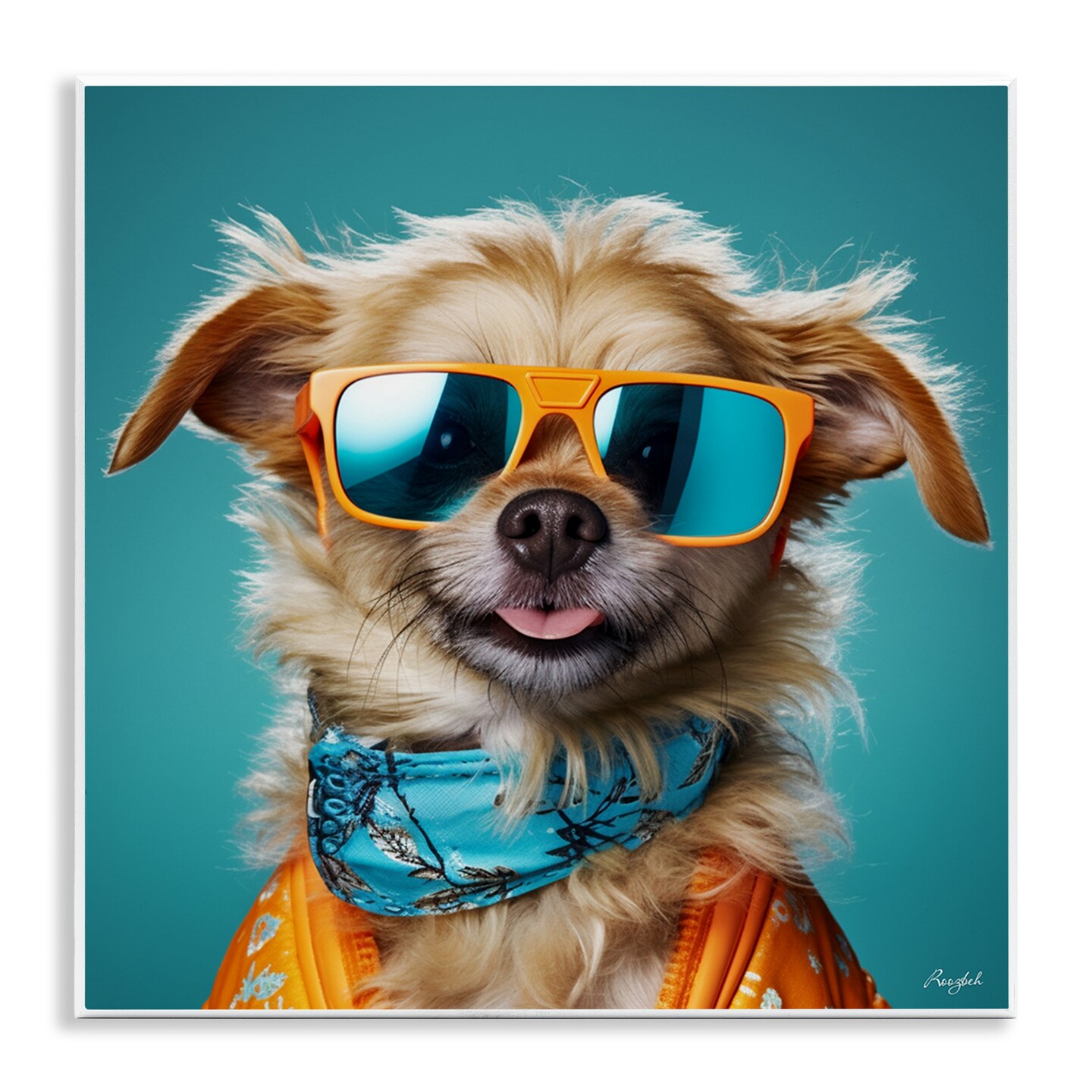 Stupell Industries Hipster Dog Portrait Wall Plaque Art