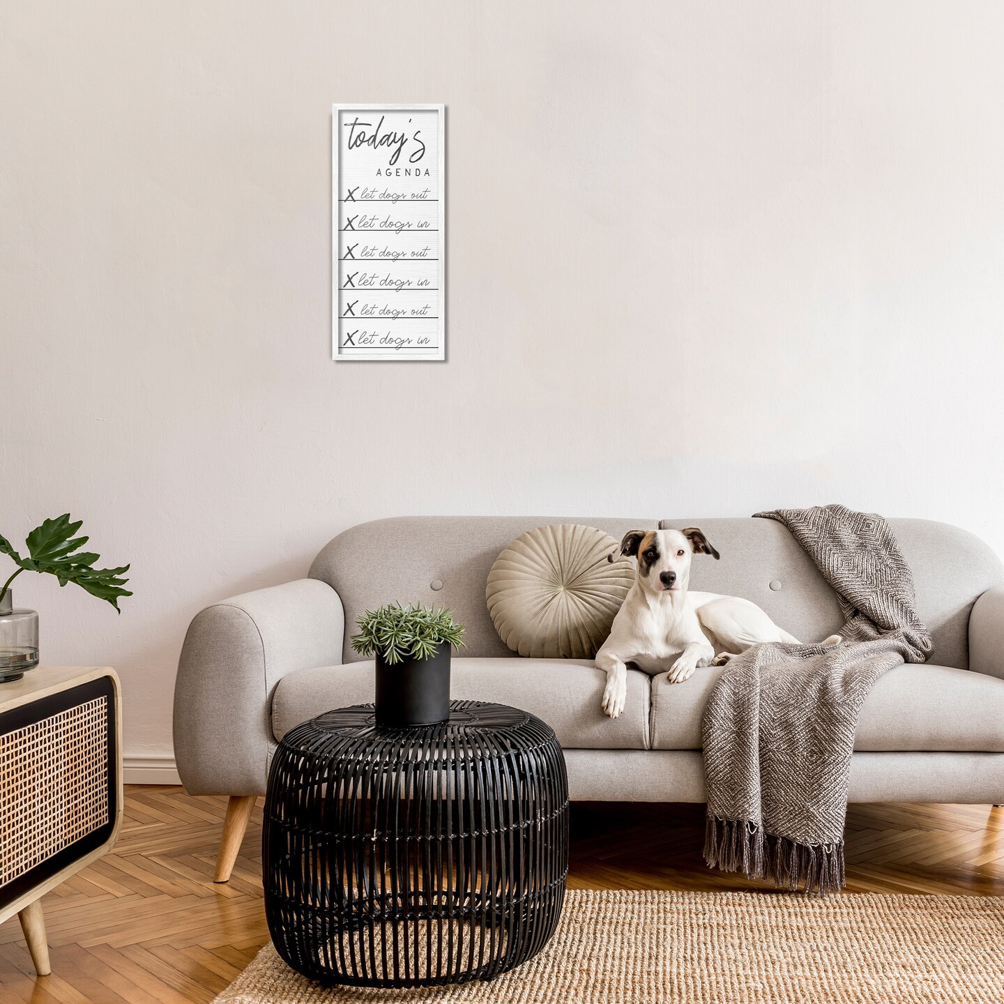 Stupell Industries Today&#x27;s Agenda Funny Dog Checklist Framed Giclee Art