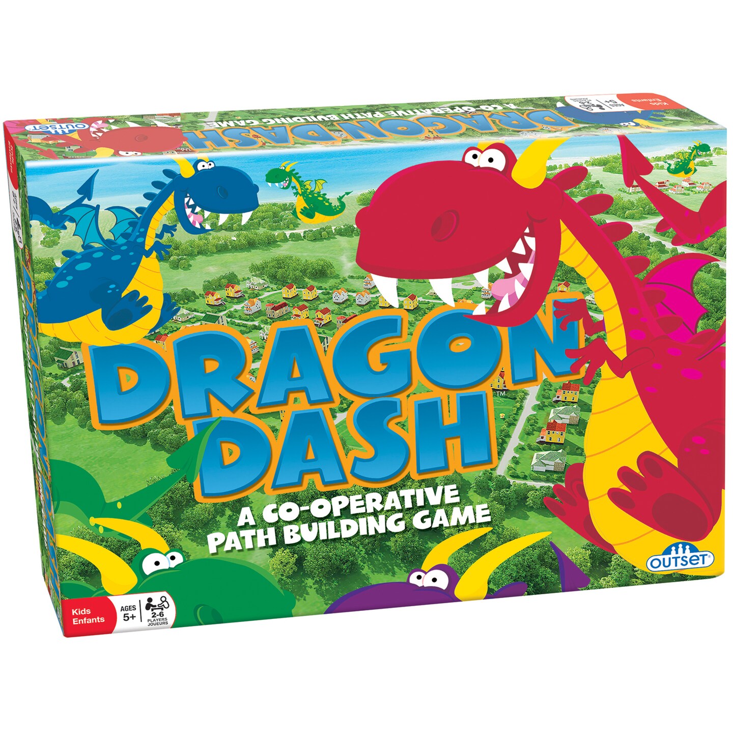 Dragon Dash - No Reading Required, Co-Operative Path Building Kids Board Game, Builds Children&#x27;s Social &#x26; Developmental Skills, Outset Media, For Ages 5+, 2-6 Players