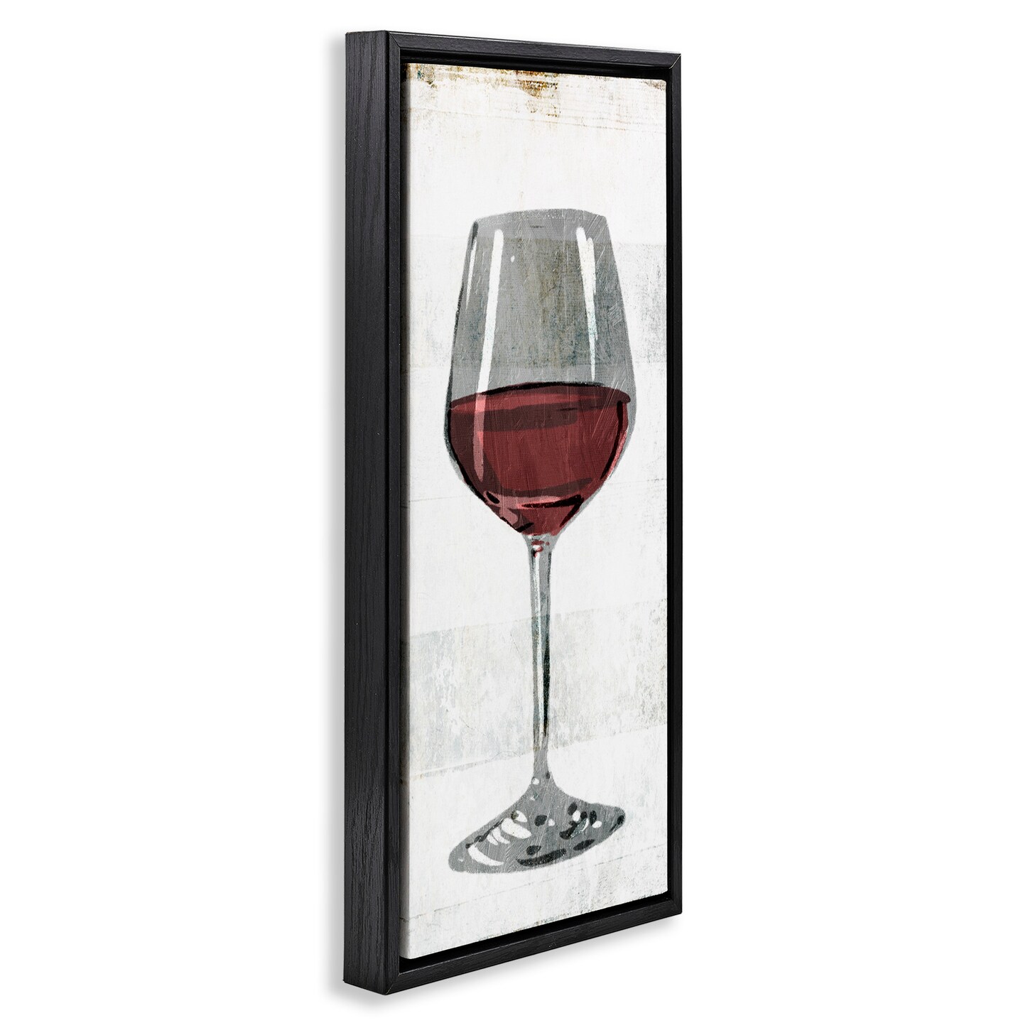 Stupell Industries Rustic Kitchen Red Wine Glass Framed Floater Canvas Wall Art