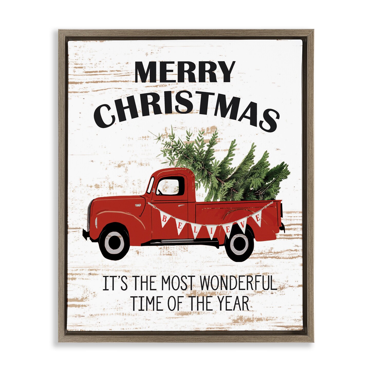 Stupell Industries Most Wonderful Time ホリデーフレーズ スノーフィールドツリー Soulspeak ＆ Sawdust デザイン並行輸入