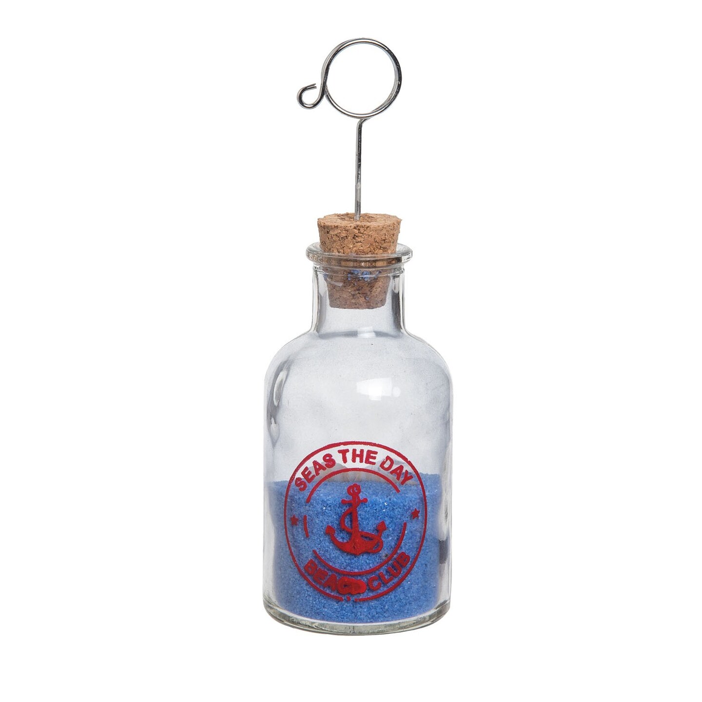 Card Holder With Periwinkle Sand Shell Glass Coastal Nautical Beach Ocean 2.17 x 2.17 x 6.3
