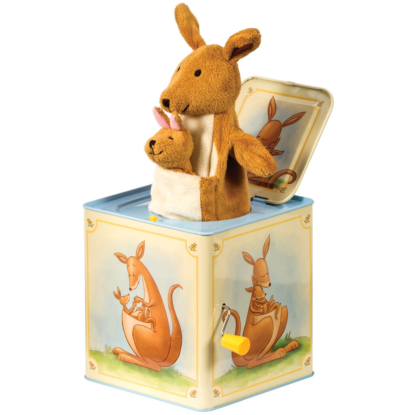 Schylling: Jack In Box - Kangaroo - Classic Pop-Up Music Toy, Momma &#x26; Baby Joey Finger Puppet, Plays Song &#x22;Pop Goes The Weasel&#x22;, Toddler &#x26; Kids 18mo+