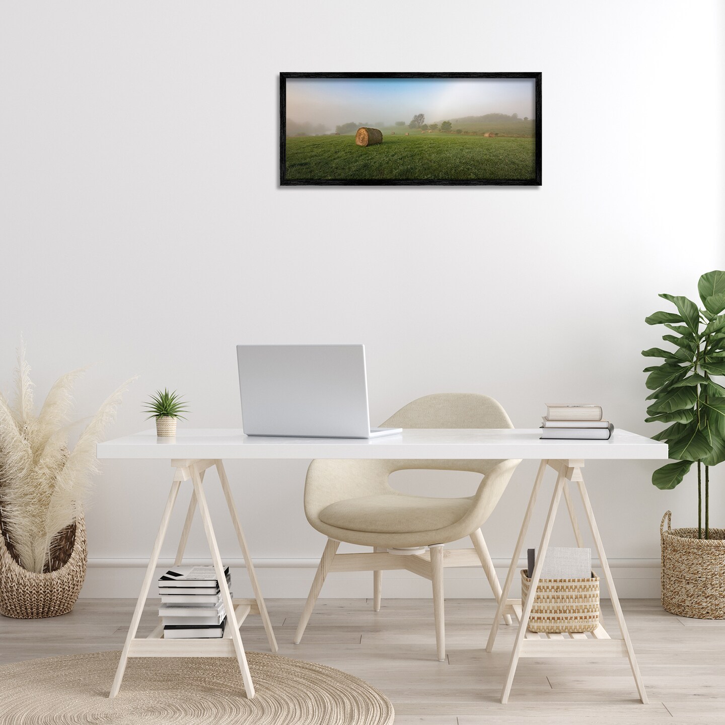 Stupell Industries Hay Bales Country Horizon Framed Giclee Wall Art Design by Marty Hulsebos