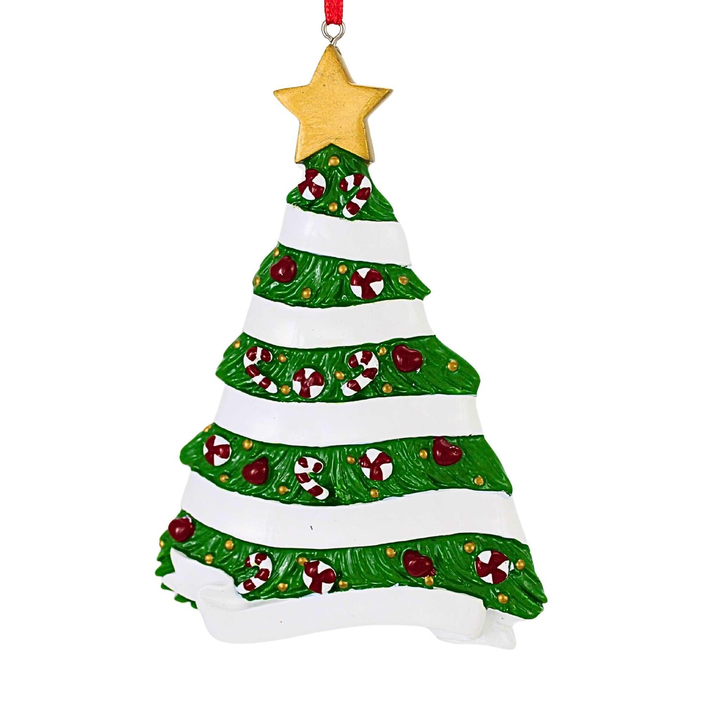 Polarx 5.0 Inch Grandma's Tree Christmas Tree Ornament , Christmas Decor Gold Star Candy Canes