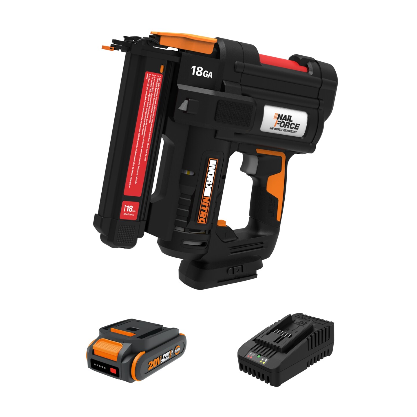 Worx Nitro WX844L 20V Cordless 18-Gauge Narrow Crown Stapler (Battery & Charger Included)