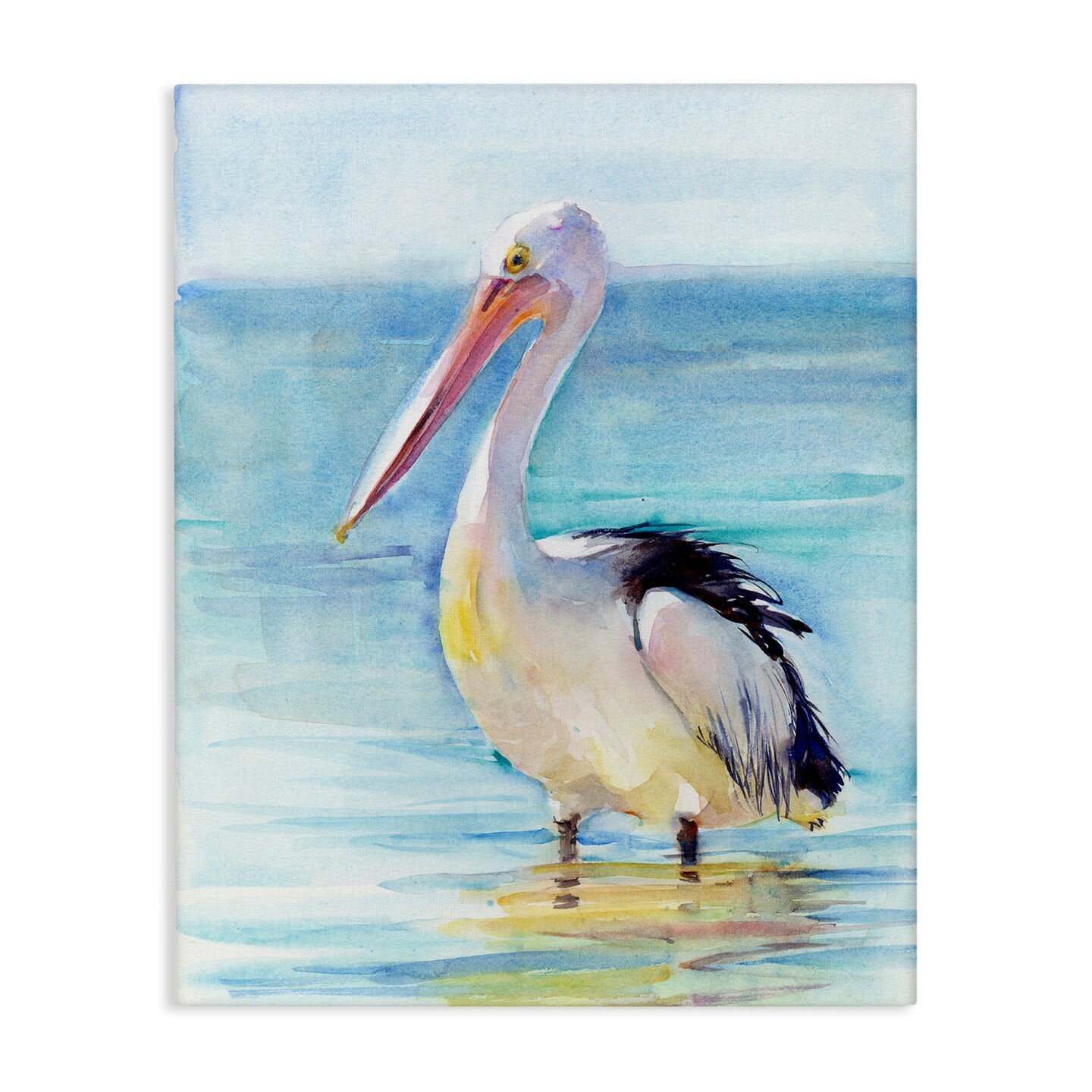 Stupell Industries Pelican Wading in Sea Canvas Wall Art Design by John Keeling