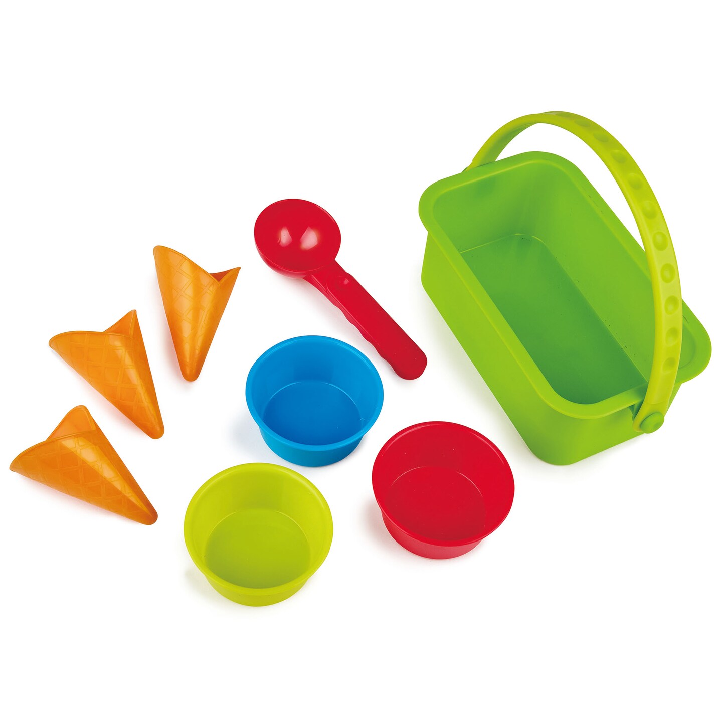Hape: Ice Cream Shop&#xA0;- 8pc Playset, Colorful Sand Molds, Beach Toy, Create Dessert Themed Shapes &#x26; Sand Castles, Water Play, Kids Toddlers Ages 18mo+