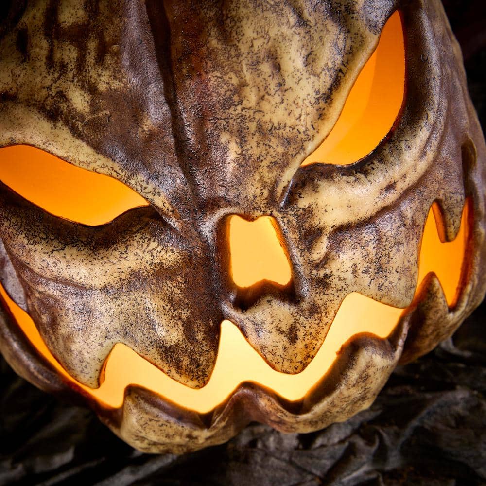 12 inch LED Spooky Flaming Jack O Lantern