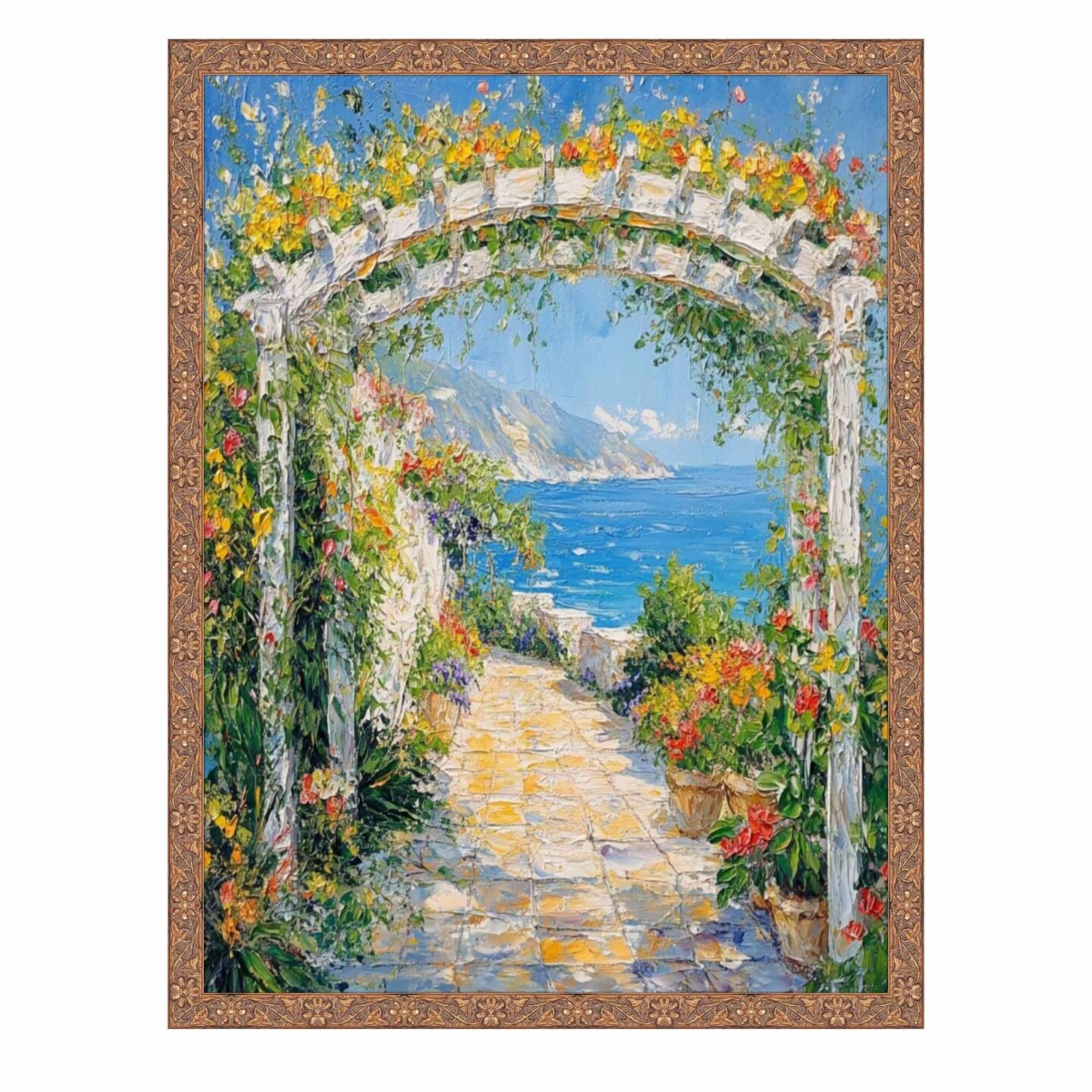 Slim Gold Leaf Floral Star Picture Frame 20x30 frame