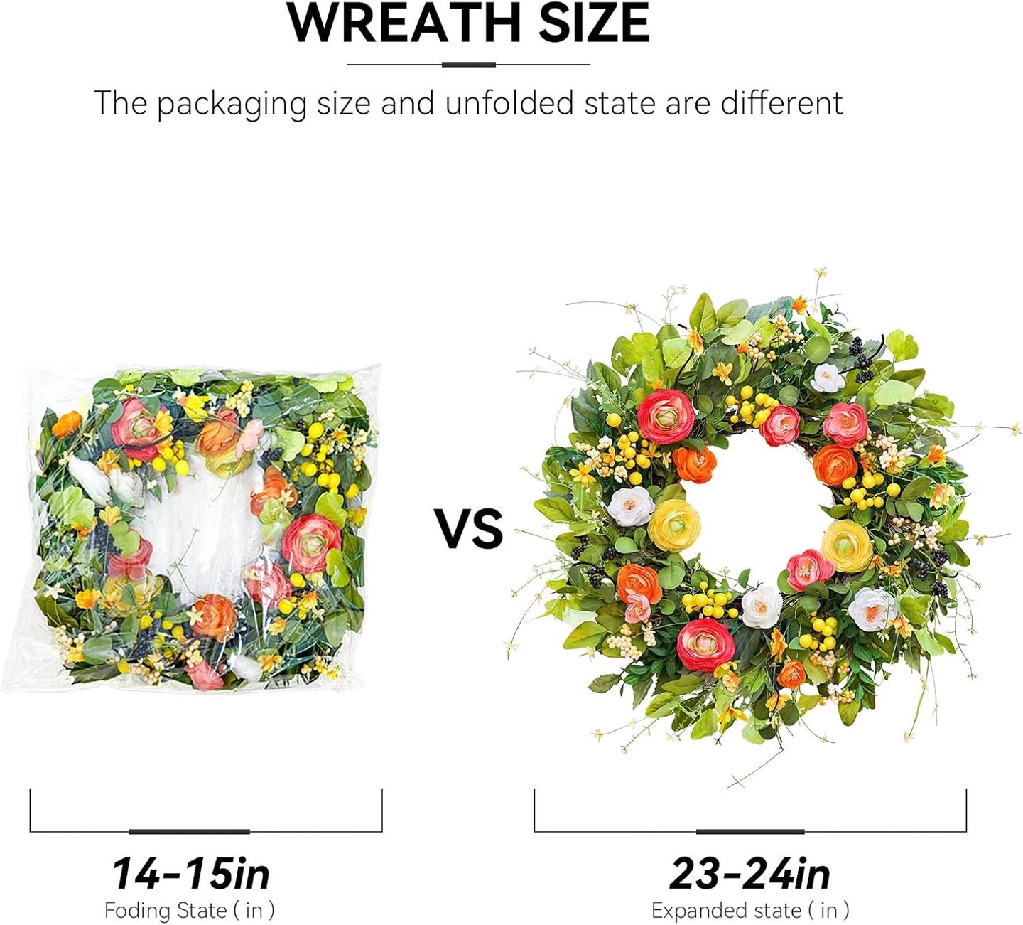 Spring Wreaths for Front Door, Soomeir Summer Peony Outdoor Wreath