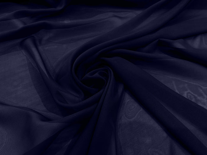 1 Yard 58/60" Width Solid Chiffon Lightweight Soft Polyester Fabric