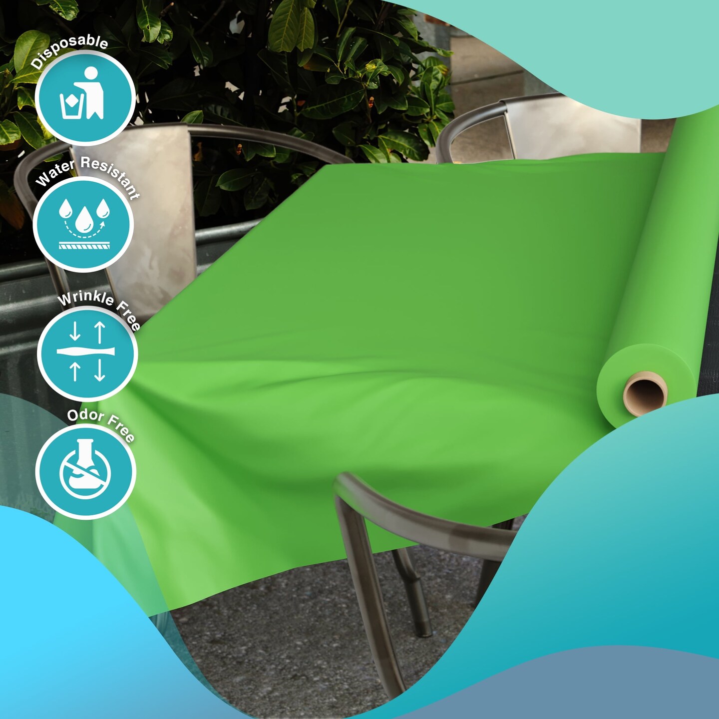 Exquisite Plastic Table Cover Roll – 40" x 100' Disposable Tablecloth Roll – Premium Thick 0.5 MIL Plastic Banquet Roll – Party Table Cover Roll for Events & Catering