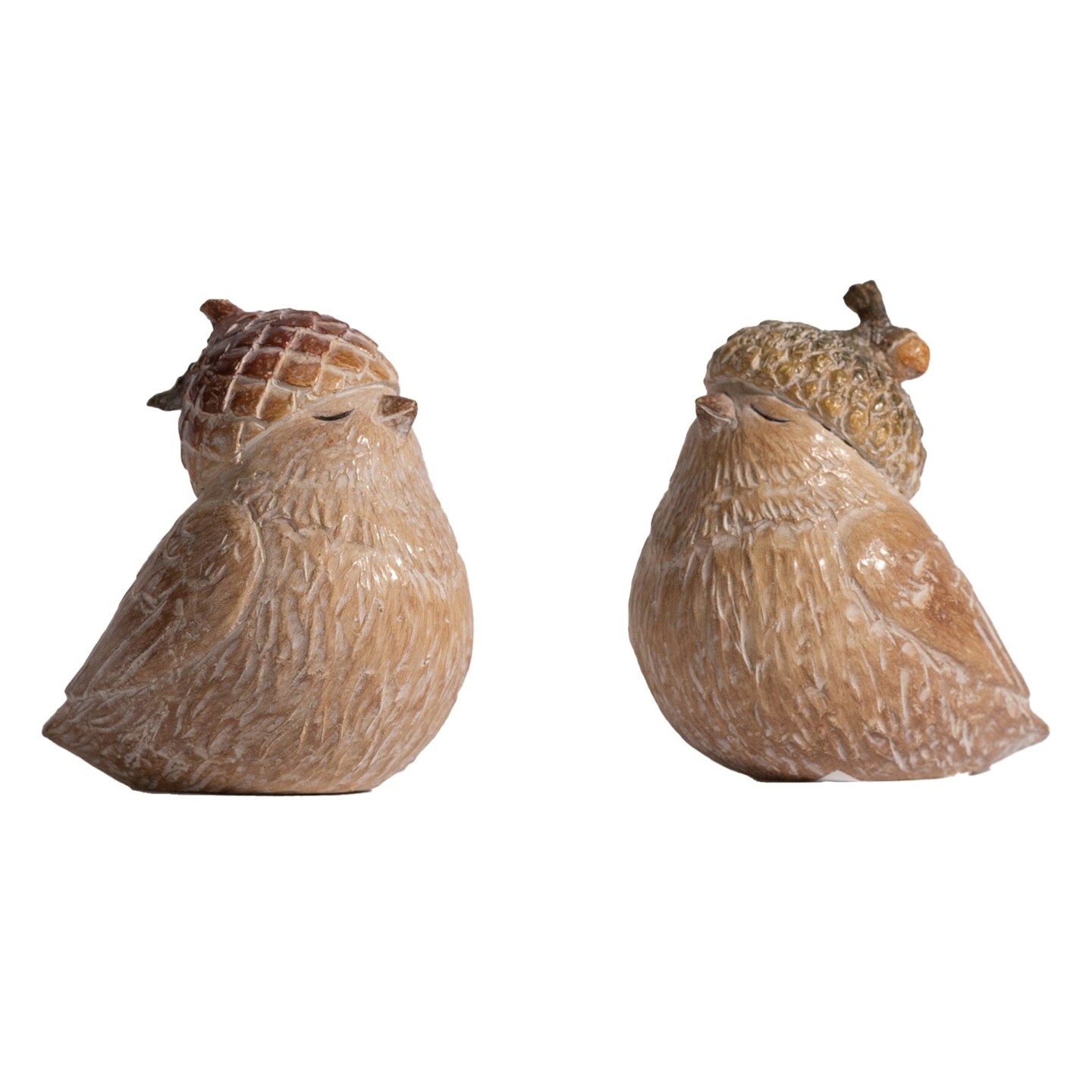 Melrose Set of 6 Bird with Acorn Hat Fall Harvest Tabletop Figurines 3&#x22;