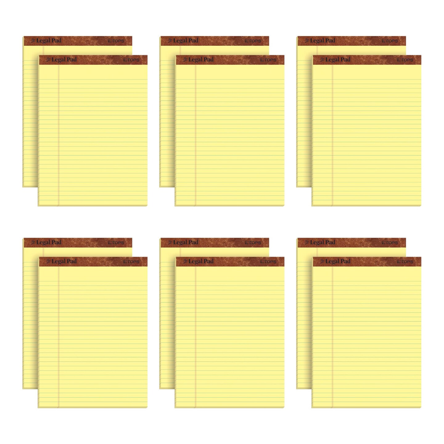 8.5 x 11.75 Legal Pads, 12 Pack, The Legal Pad Brand, Wide Ruled, Yellow Paper, 50 Sheets Per Writing Pad, Made in the USA (7532)