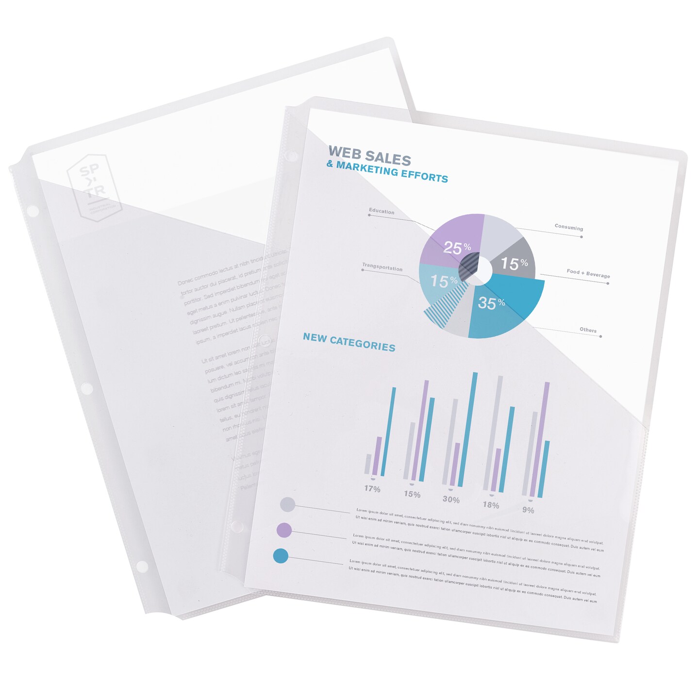 Avery Binder Pockets for 3 Ring Binders, Clear, for 8.5&#x22; x 11&#x22; Documents, Acid-Free and Archival-Safe, 15 Binder Folders Total (75296)