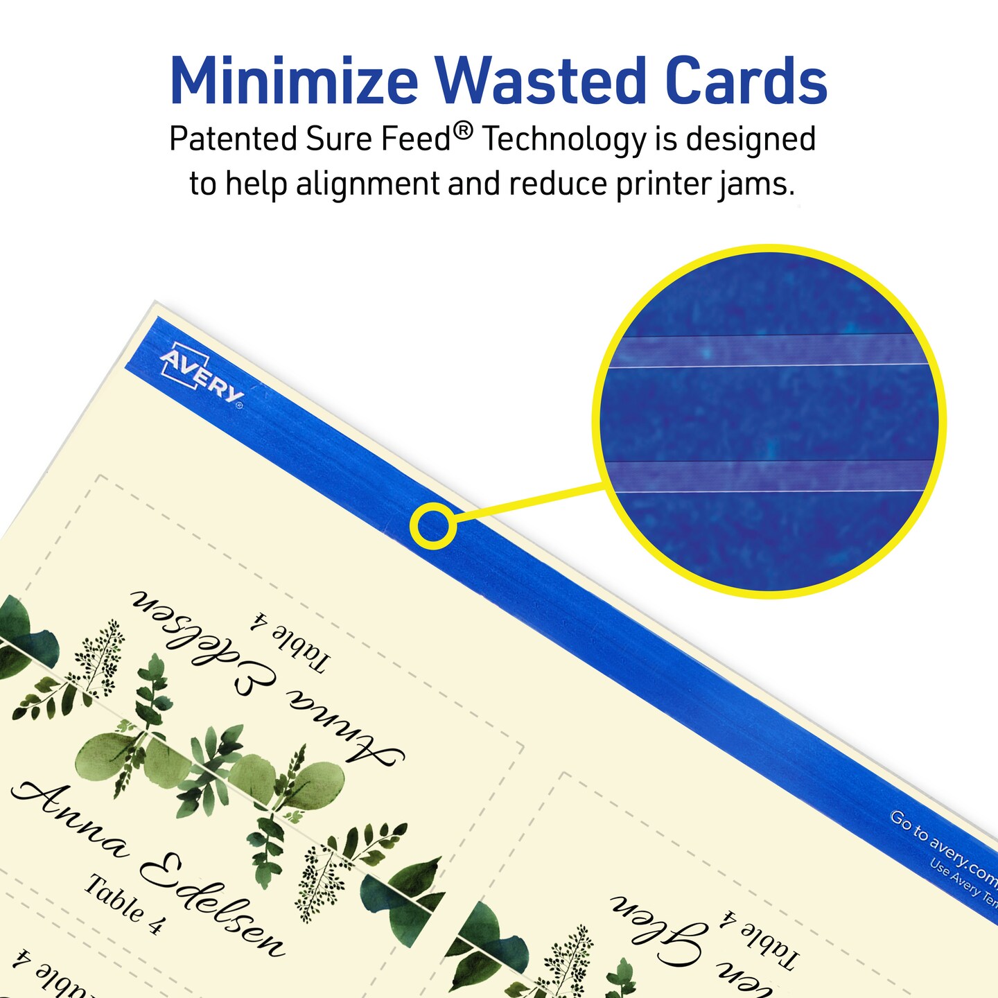 Avery Printable Tent Cards with Sure Feed Technology, 2&#x22; x 3.5&#x22;, Ivory, 160 Blank Place Cards for Laser or Inkjet Printers (5913)