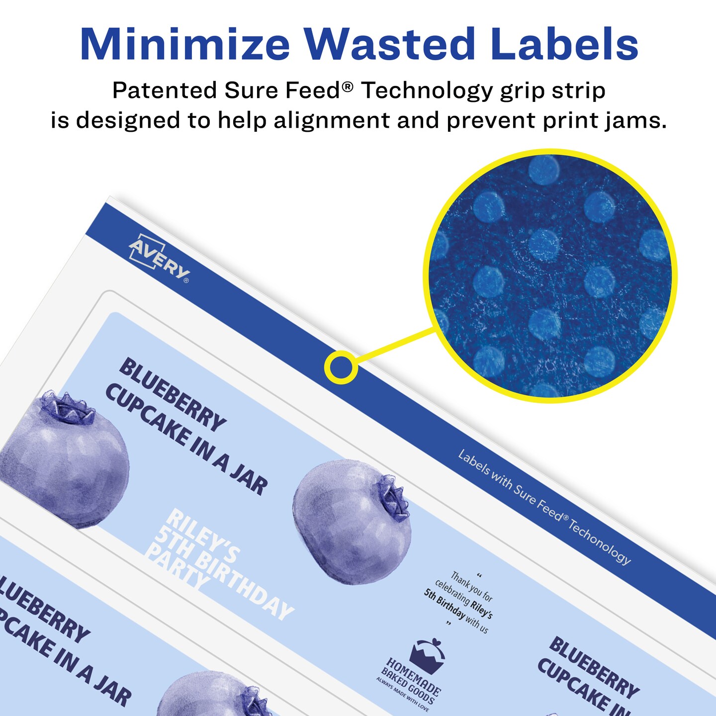 Avery Matte White Removable Rectangle Labels with Sure Feed Technology, Print-to-the-Edge, 2.5" x 7"