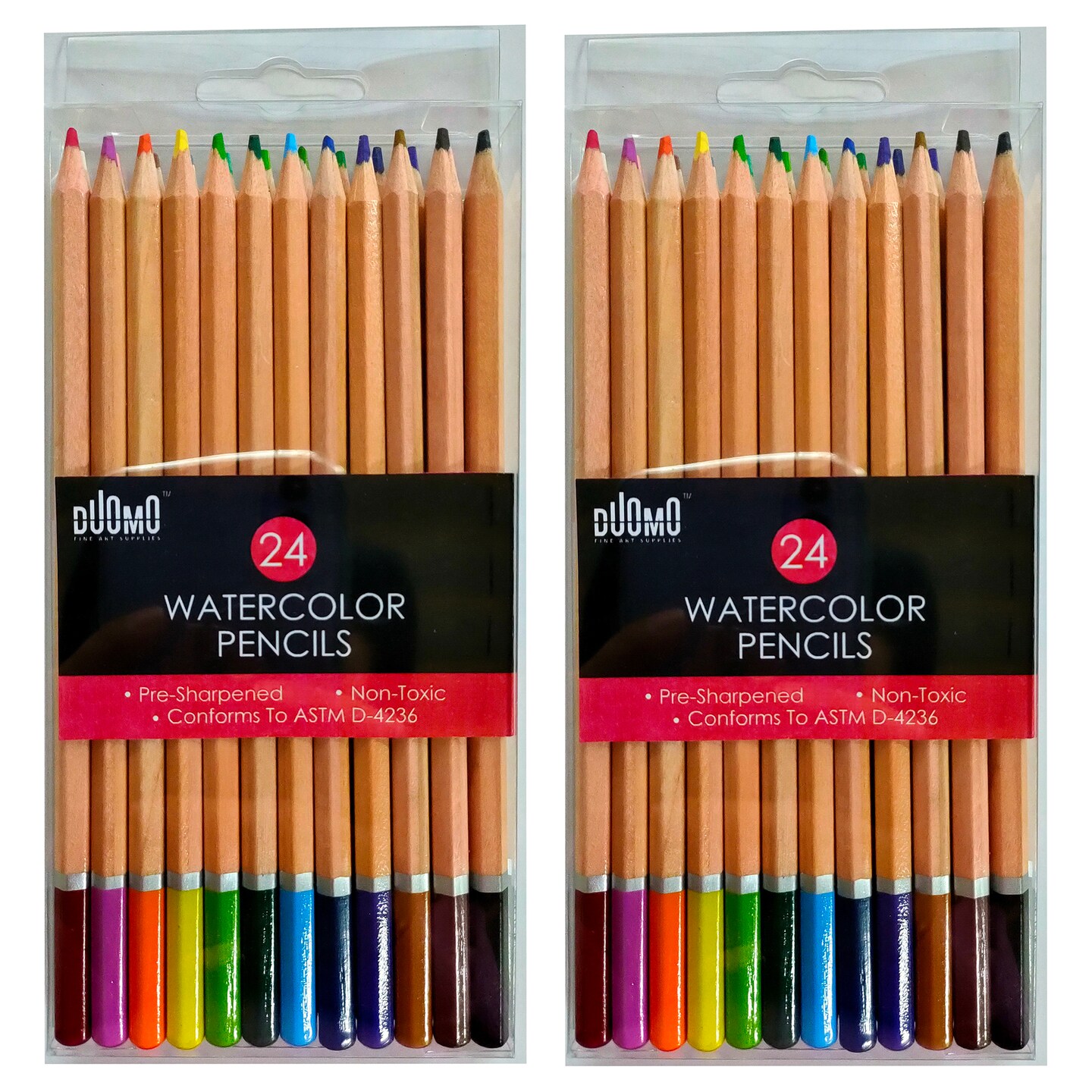 Duomo Fine Arts: Premium Watercolor Pencils, 2 Pack of 24 Pencils (48 Pieces)