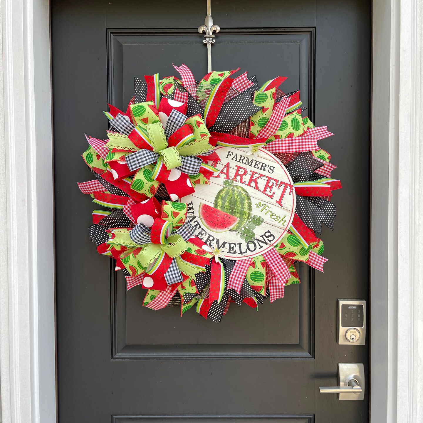 Watermelon wreath, 2024 front porch decor, Summer wreath