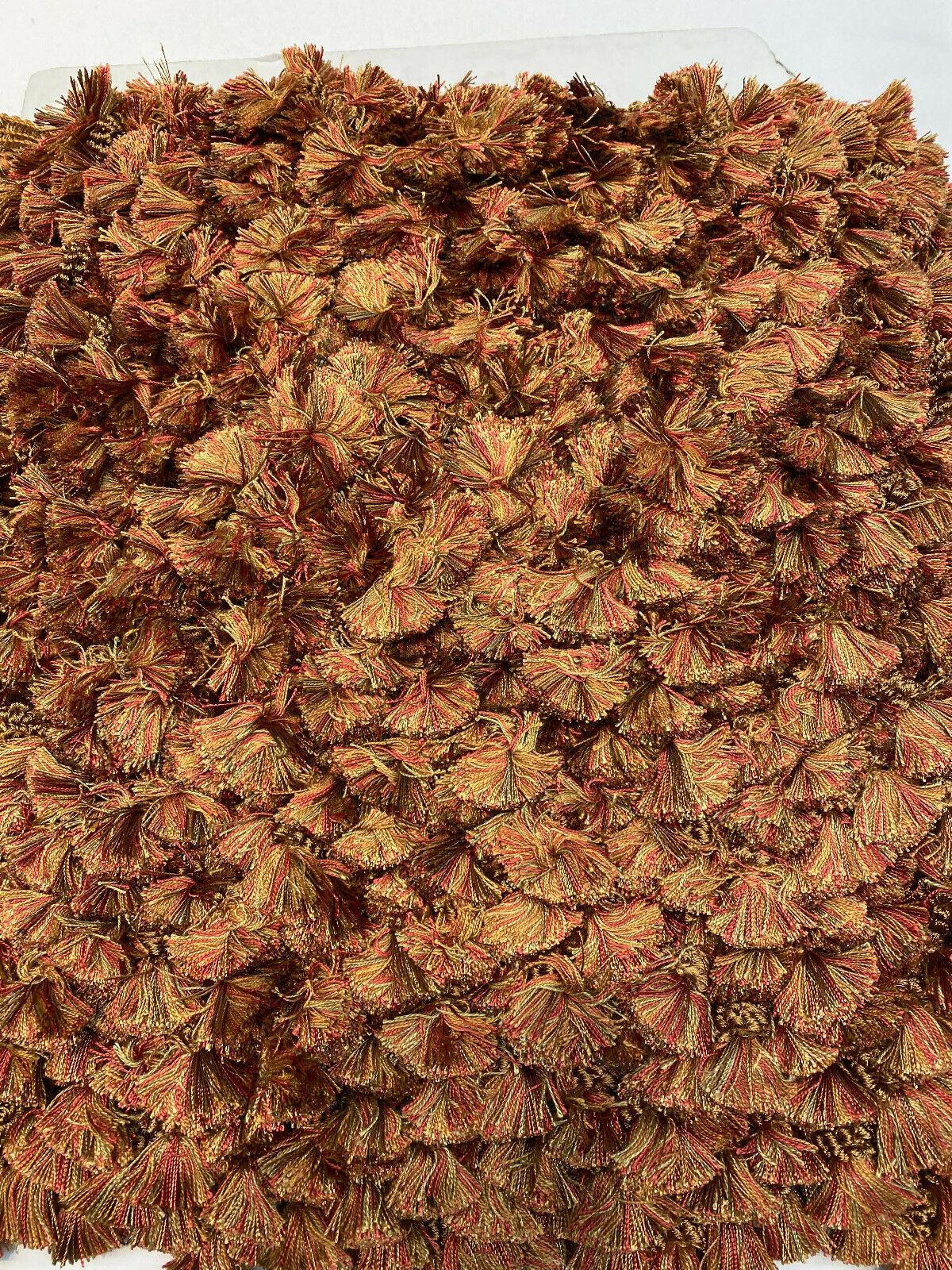 1 Yard Red Rust Gold Tassel Fringe Trim for Draperies and Home Decor 3.5 Inch Long