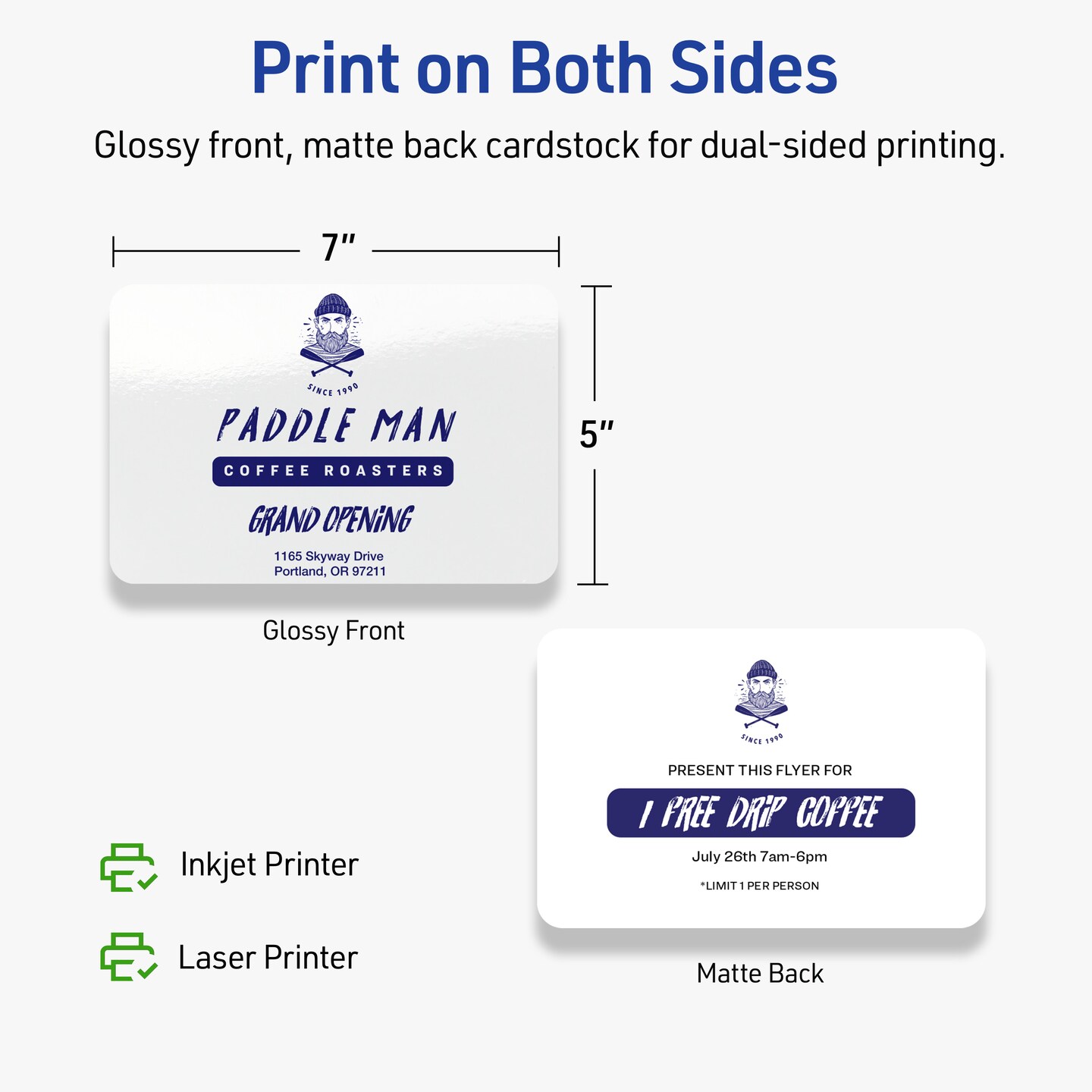 Avery Glossy White Invitation Cards, 5" x 7" Rectangle Rounded Corners