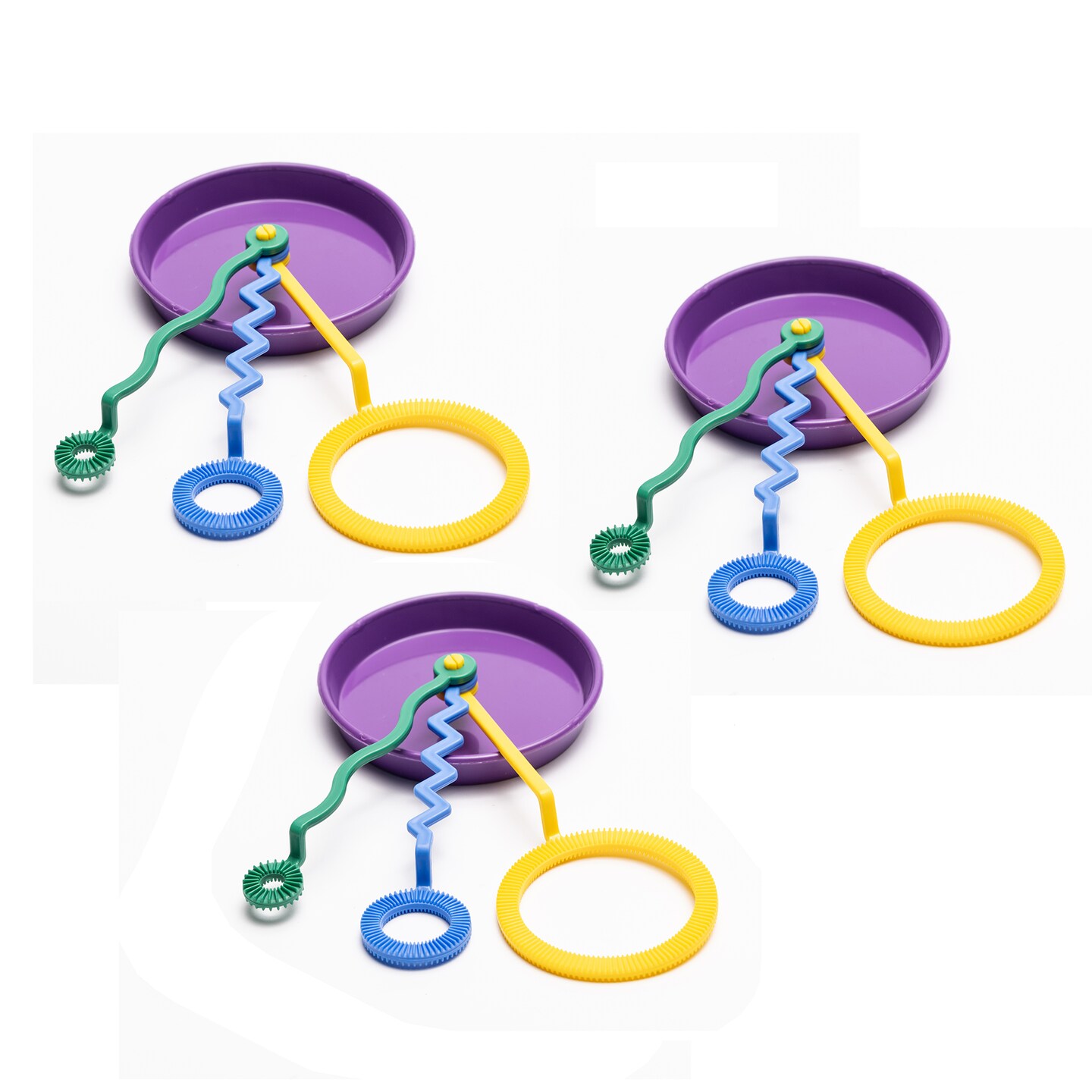 Atomic Bubbles Tri-Wand Bubble Pan Sets 3 Pack - Bubble Toy, 9 Large Wands, 3 Bubble Pans, Giant Bubbles, Kids Outdoor Summer Activity & Games