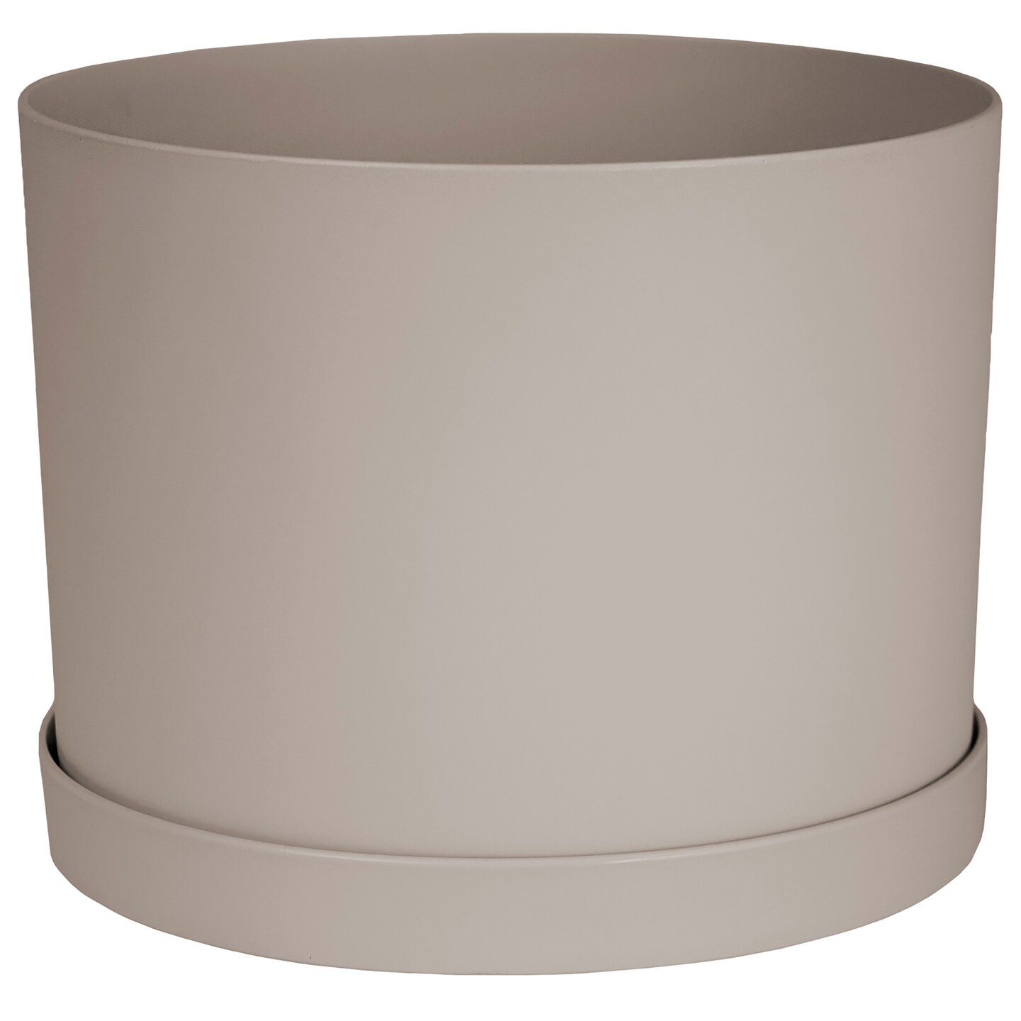 Bloem Mathers Planter w/ Saucer Tray  8&#x22; Pebble Stone Beige
