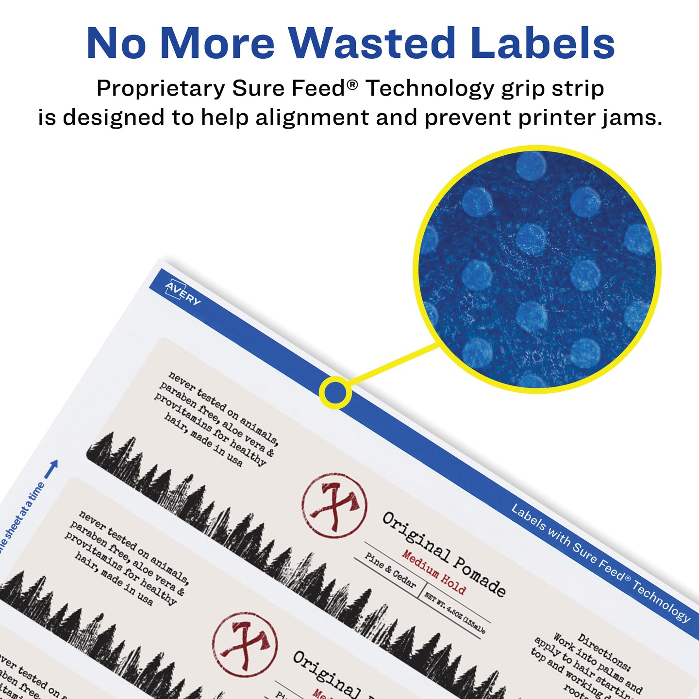 Avery Glossy White Rectangle Labels with Sure Feed, 1.5" x 7.5"