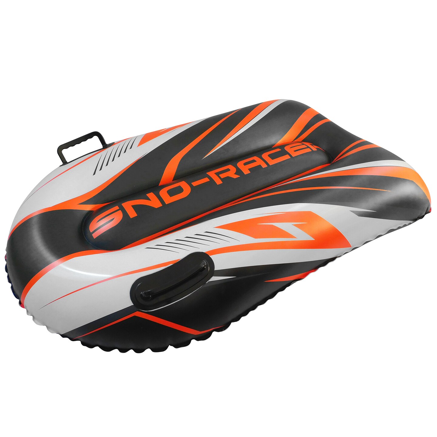 CocoNut Outdoor: Orange Cyclone Toboggan Snow Sled - 48x31" Blue-Black-White - Winter Inflatable, Cold Resistant PVC, 200lb Cap, Kids-Teens-Adults 8+