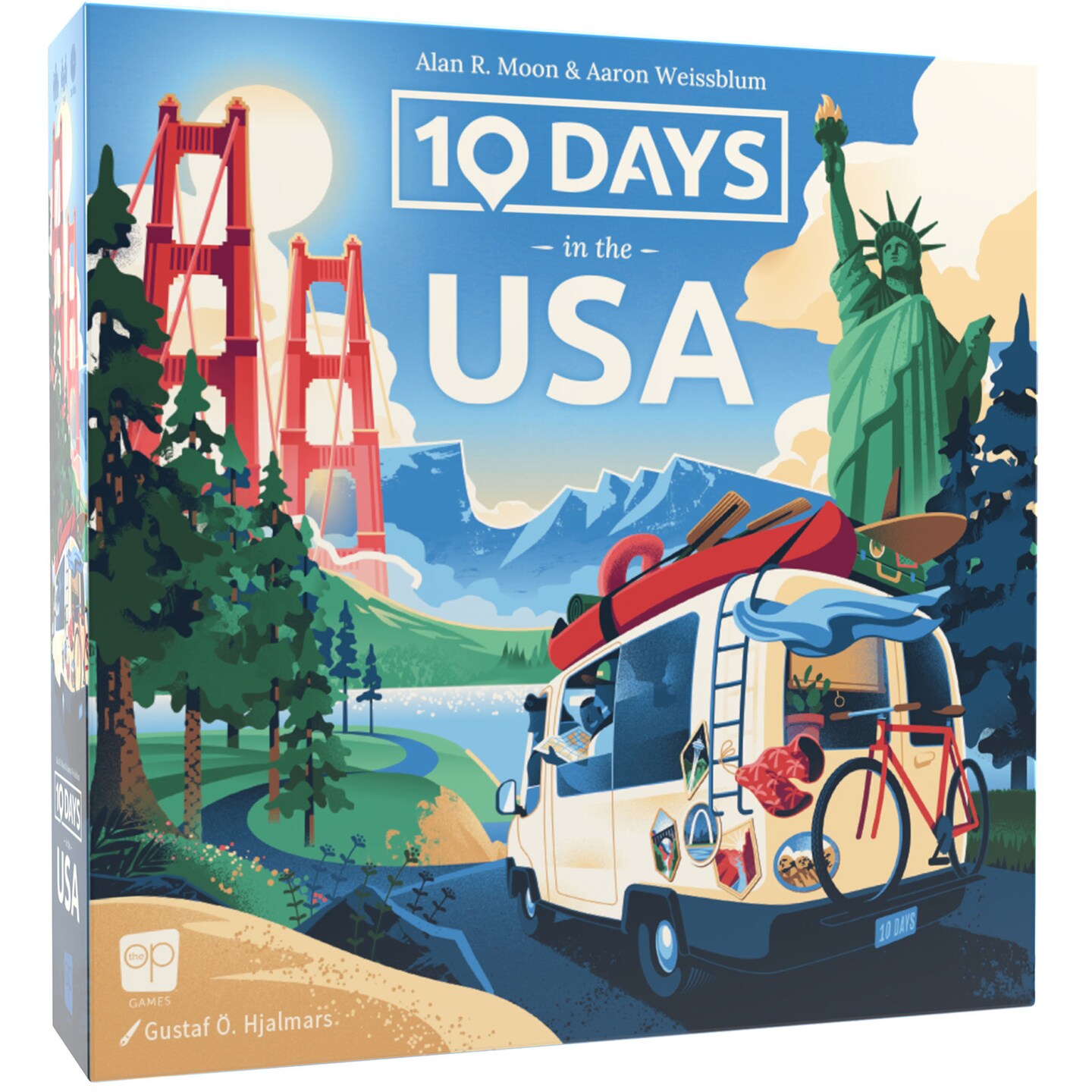 USAopoly: 10 Days in The USA - Strategy Board Game, Road Trip Across The 50 States, Travel By Foot-Car-Air, Family & Kids Ages 8+, 2-4 Players, 30 Min