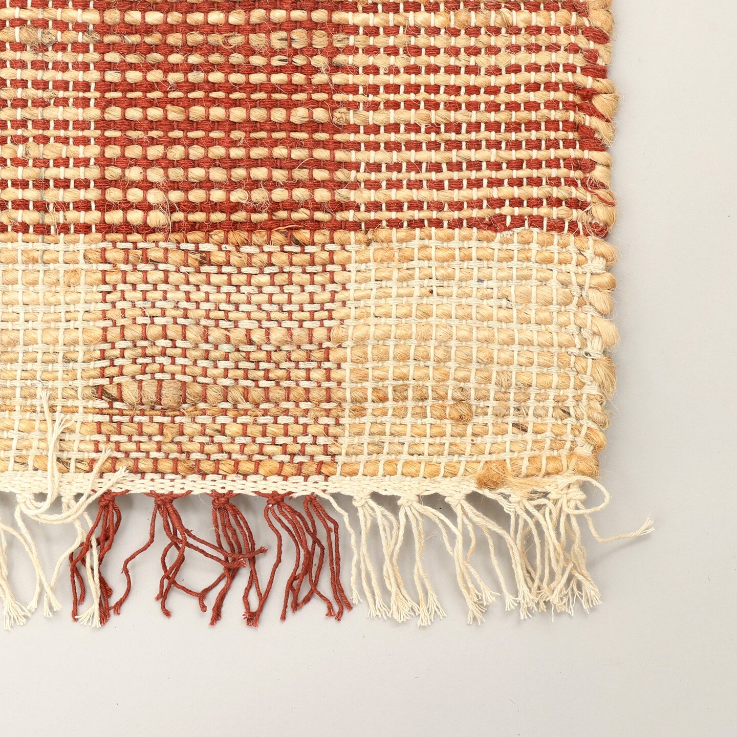 Handwoven Jute &#x26; Cotton Plaid Rug &#x2013; Eco-Friendly, Durable, and Soft (5x7 ft)