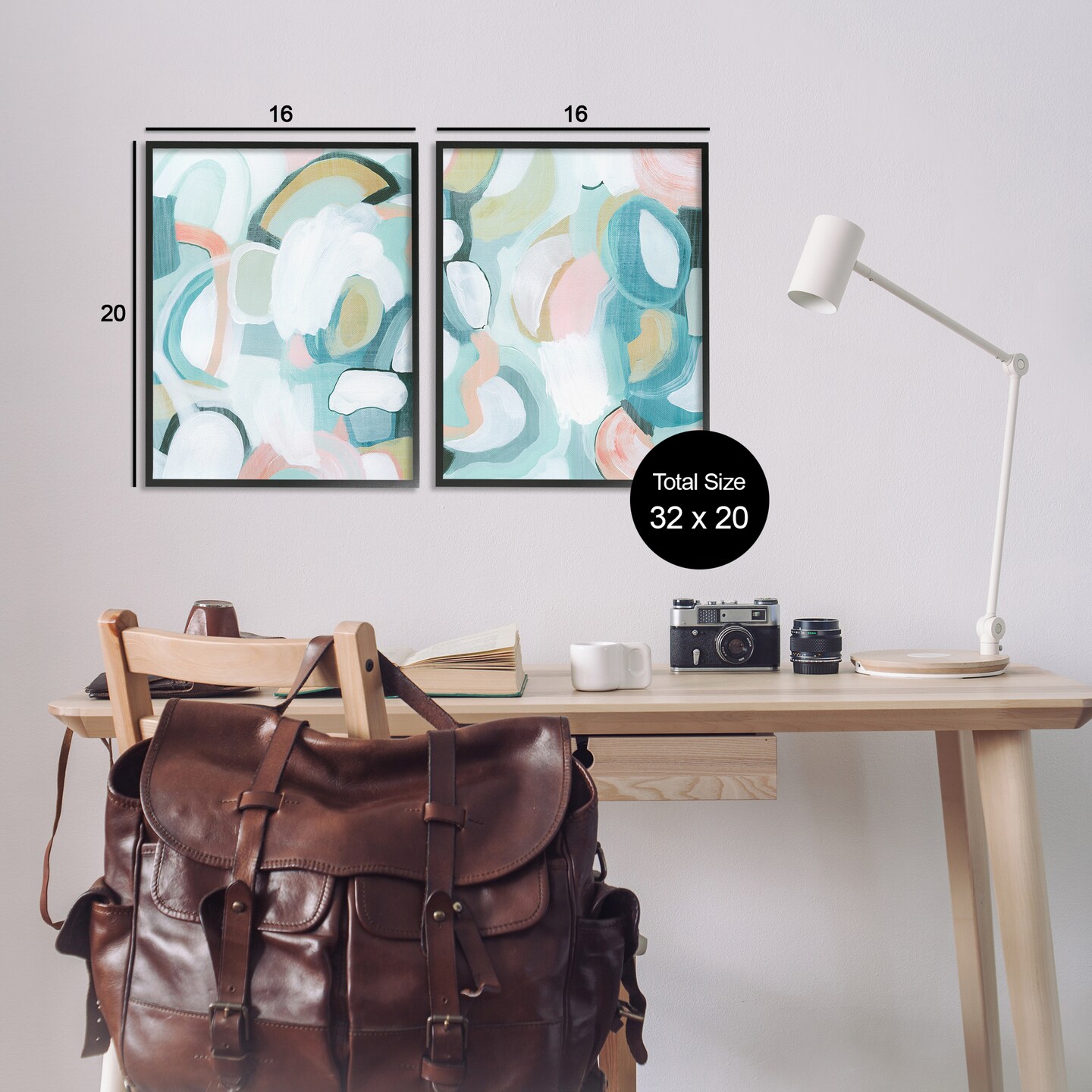 Stupell Industries Pastel Pink & Blue 2pc Framed Giclee Wall Art Set Design by Grace Popp