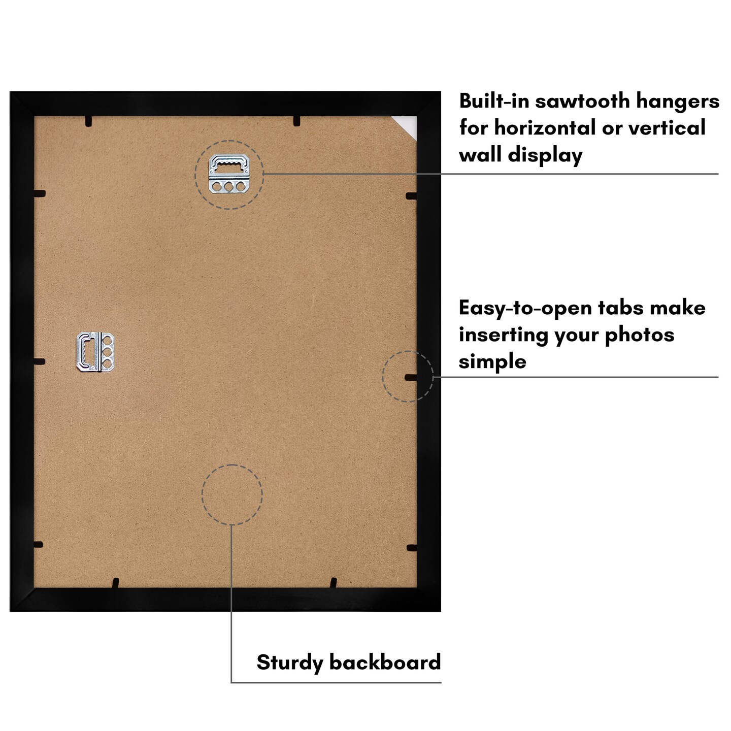 Americanflat Black Picture Frame with Shatter-Resistant Glass - Classic Molding with Black Mat and White Trim