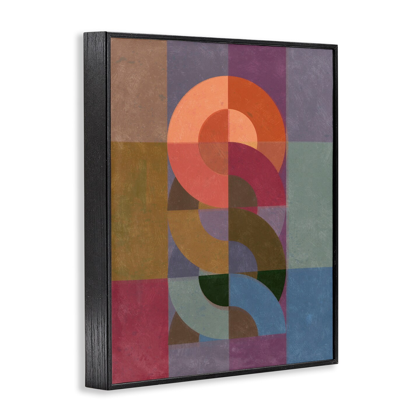 Stupell Industries Retro Interlocking Circles Framed Giclee Wall Art Design by Victoria Barnes