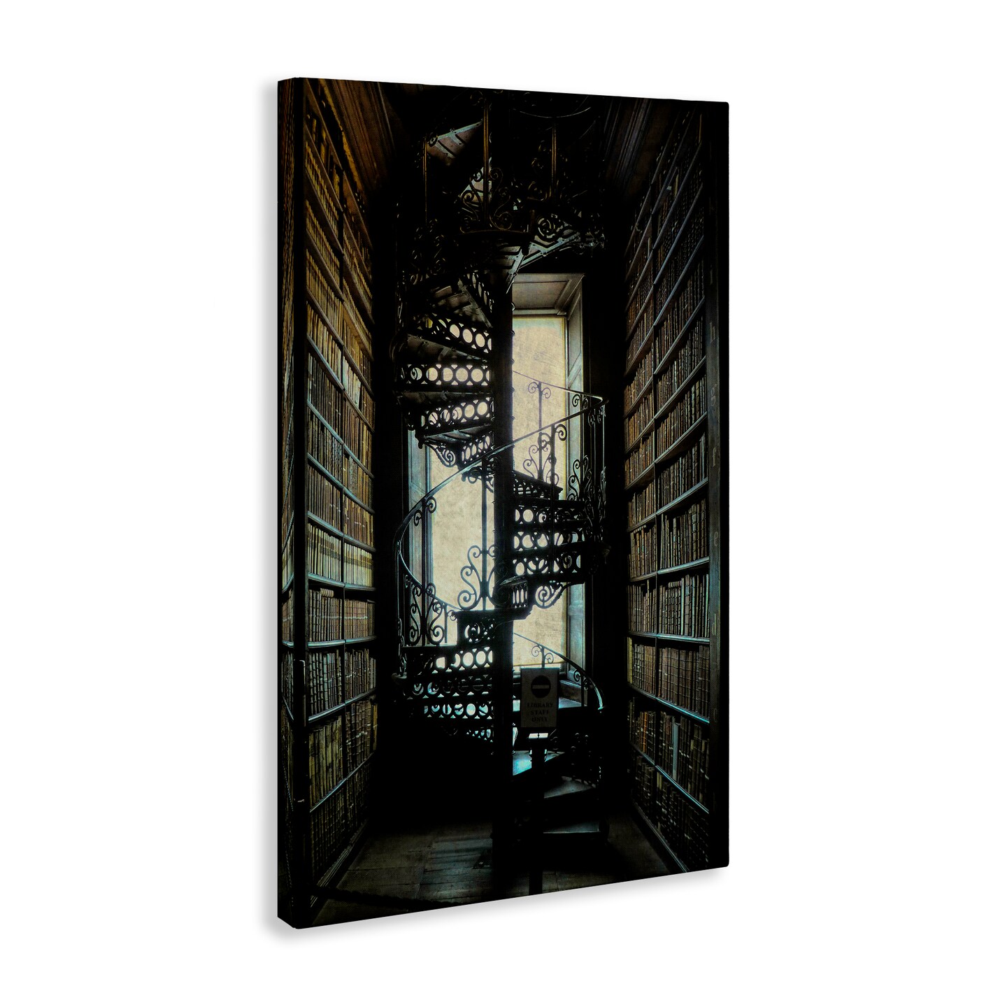 Stupell Industries Vintage Library Spiral Stairs Canvas Wall Art Design by Graffi*tee Studios