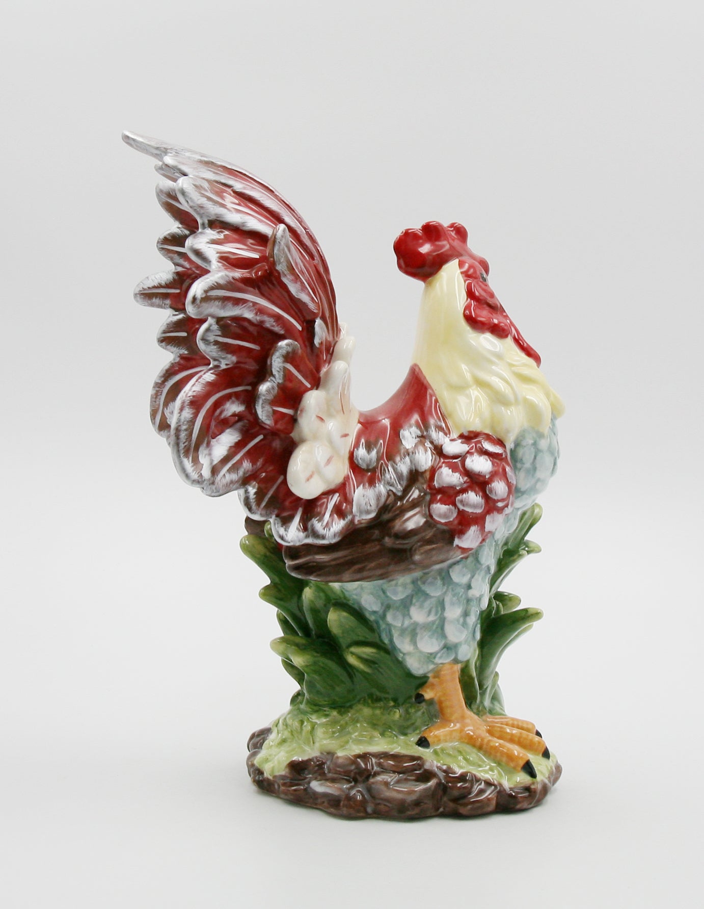 Ceramic Red Rooster Statue, Home D&#xE9;cor, Gift for Her, Gift for Mom, Kitchen D&#xE9;cor, Farmhouse D&#xE9;cor, Fall Decor