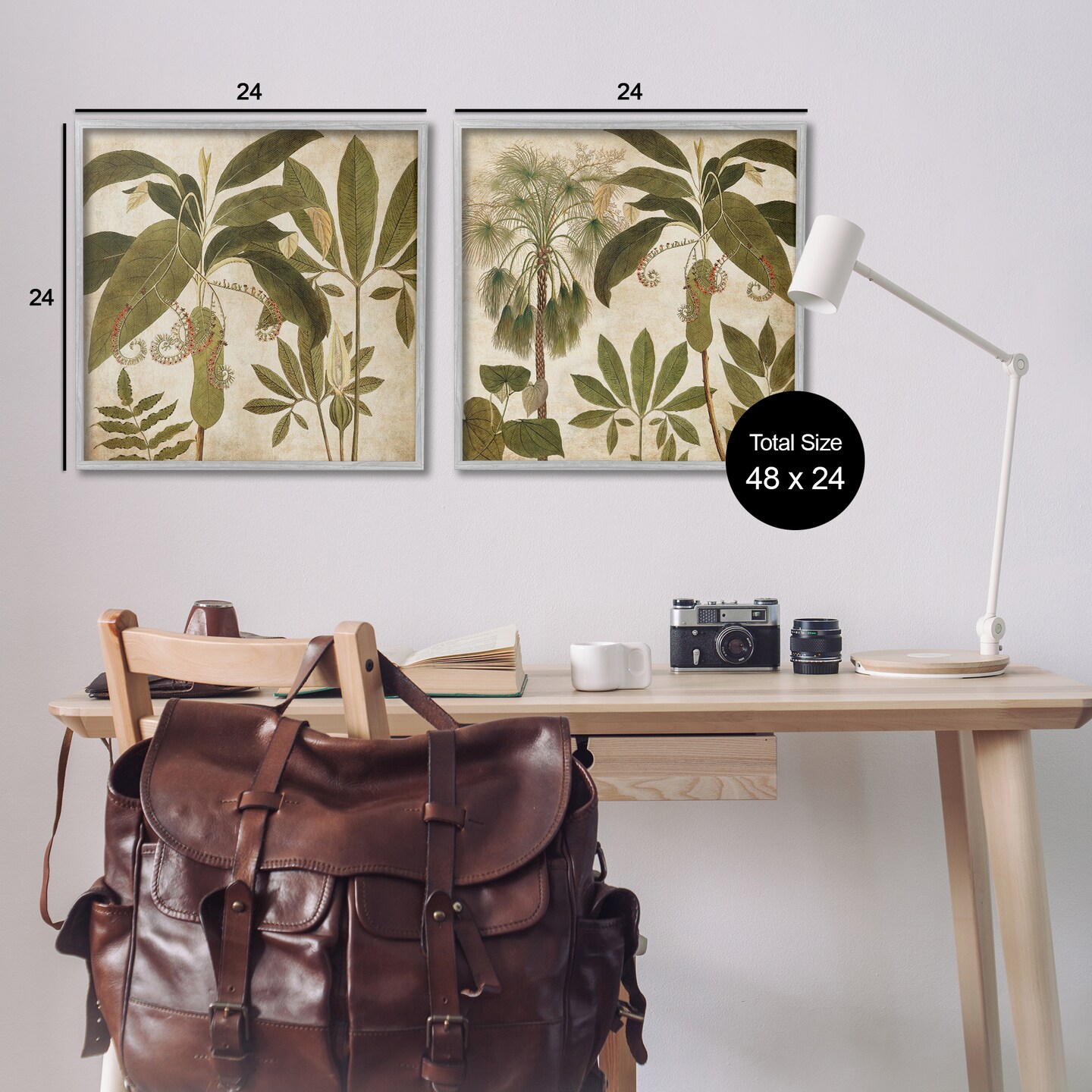 Stupell Industries Vintage Botanical Tropics 2pc Framed Giclee Wall Art Set Design by Chris Donovan
