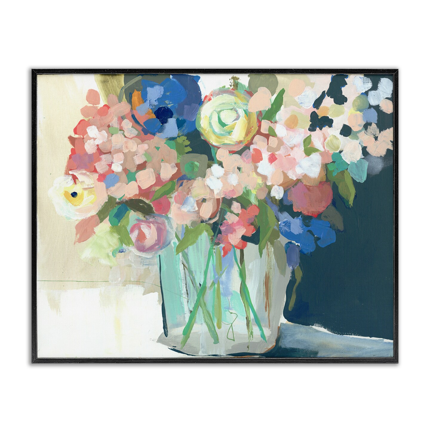 Stupell Industries Impressionist Flower Bouquet Framed Giclee Wall Art Design by Jenny Westenhofer