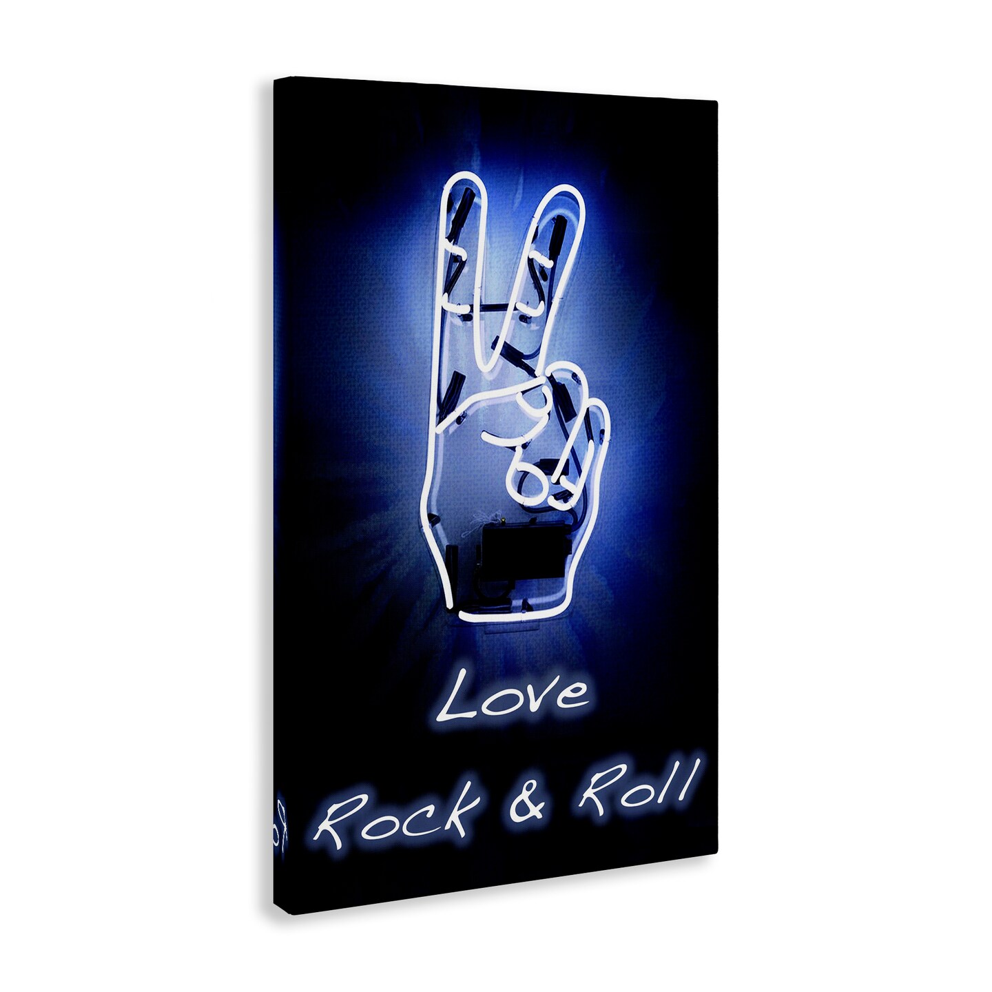 Stupell Industries Love Rock & Roll Neon Canvas Wall Art Design by Graffi*tee Studios