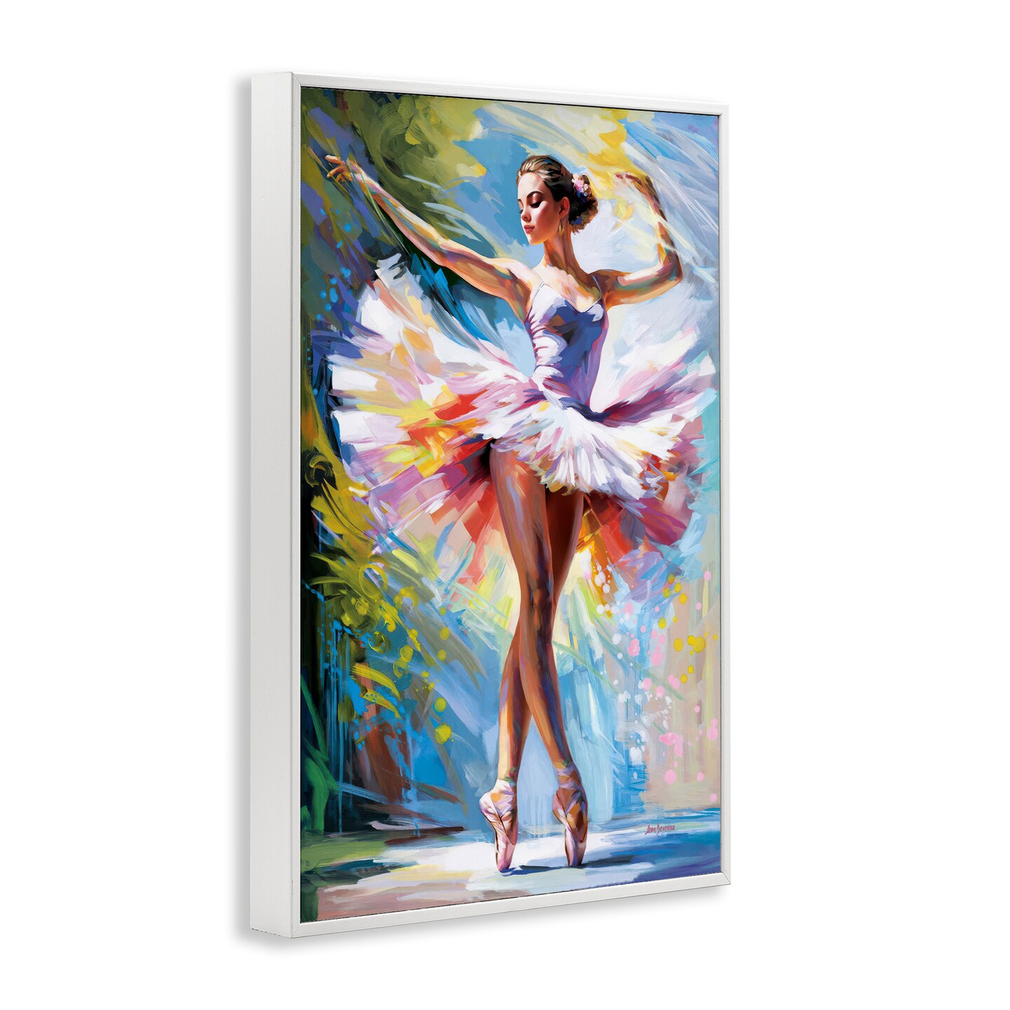 Stupell Industries Embrace In Motion Ballet Framed Giclee Wall Art Design by Leon Devenice