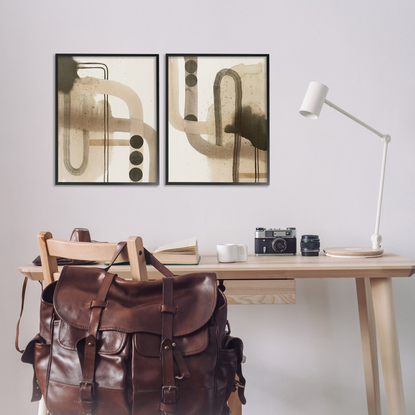 Stupell Industries Midcentury Curved Arches 2pc Framed Giclee Wall Art Set Design by Grace Popp