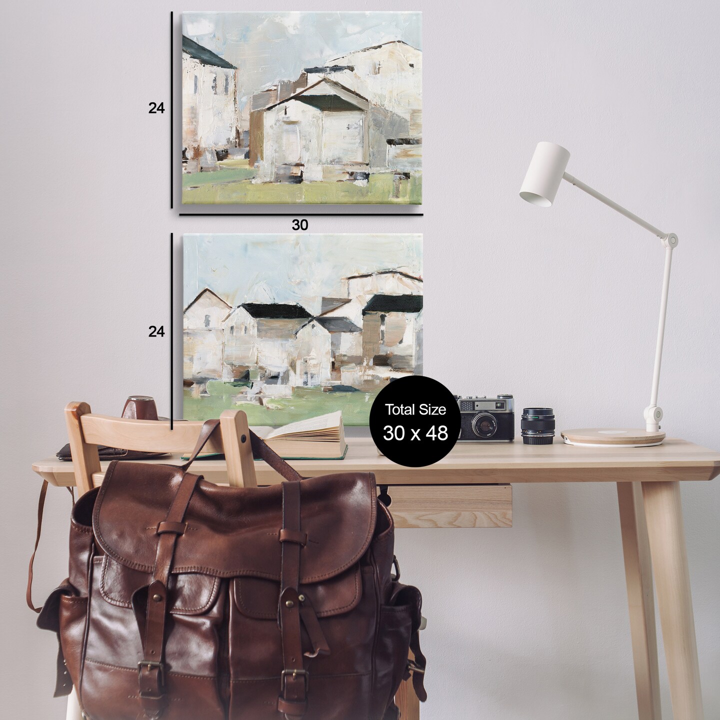Stupell Industries Cluster of Houses View 2pc Canvas Wall Art Set Design by Ethan Harper