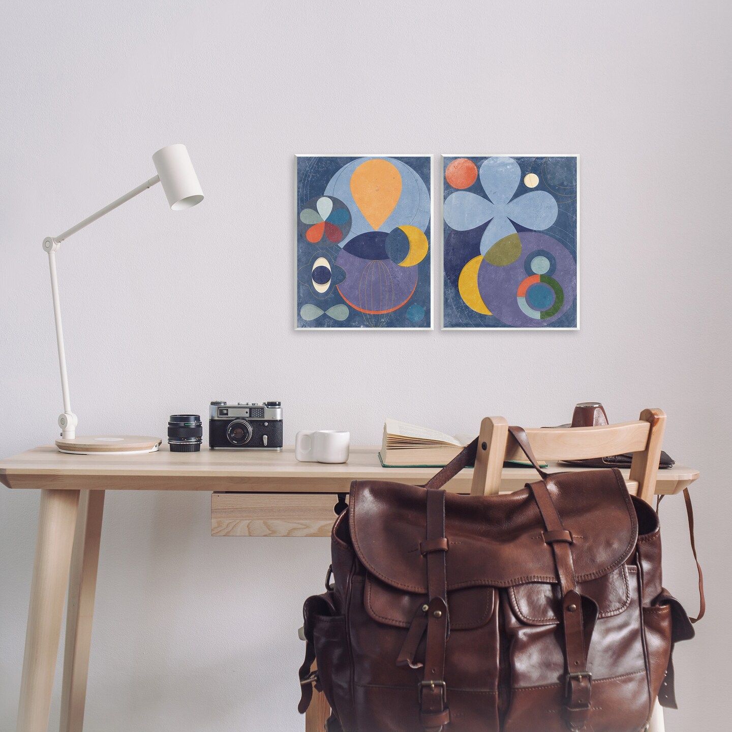 Stupell Industries Retro Mixed Shapes 2pc Wall Plaque Art Set Design by Victoria Barnes